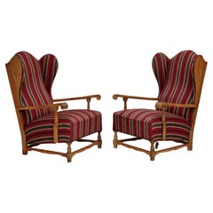 Paire de chaises de détente danoises vintage des années 1960, état d'origine