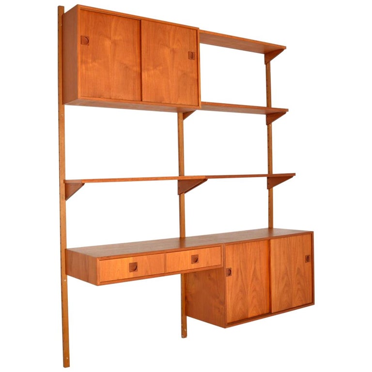 1960s Vintage Danish PS Wall Unit / Bookcase / / Desk at