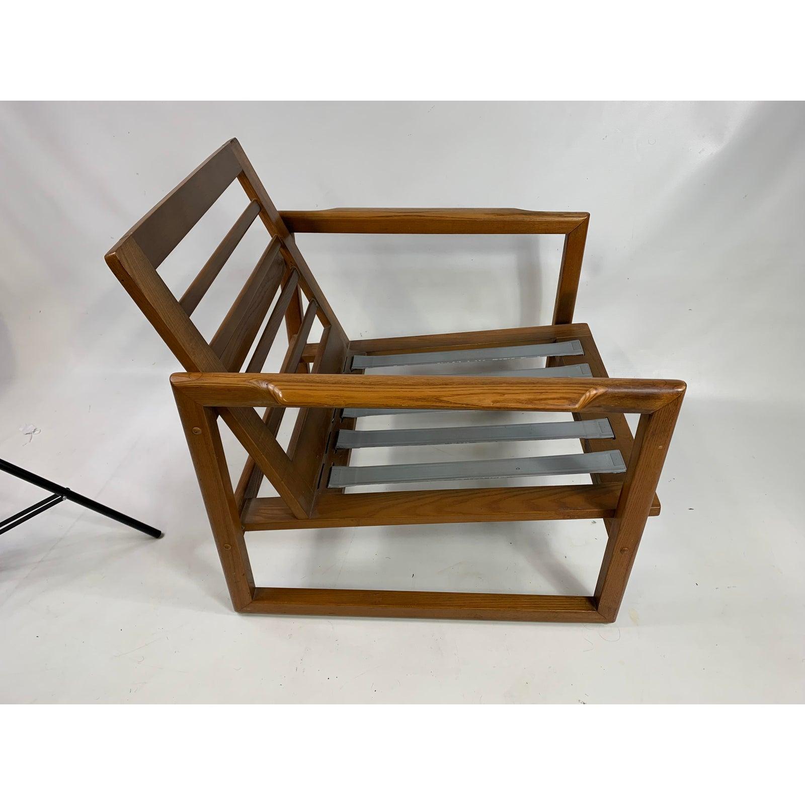 1960s Vintage Danish Walnut Cube Lounge Chair 4