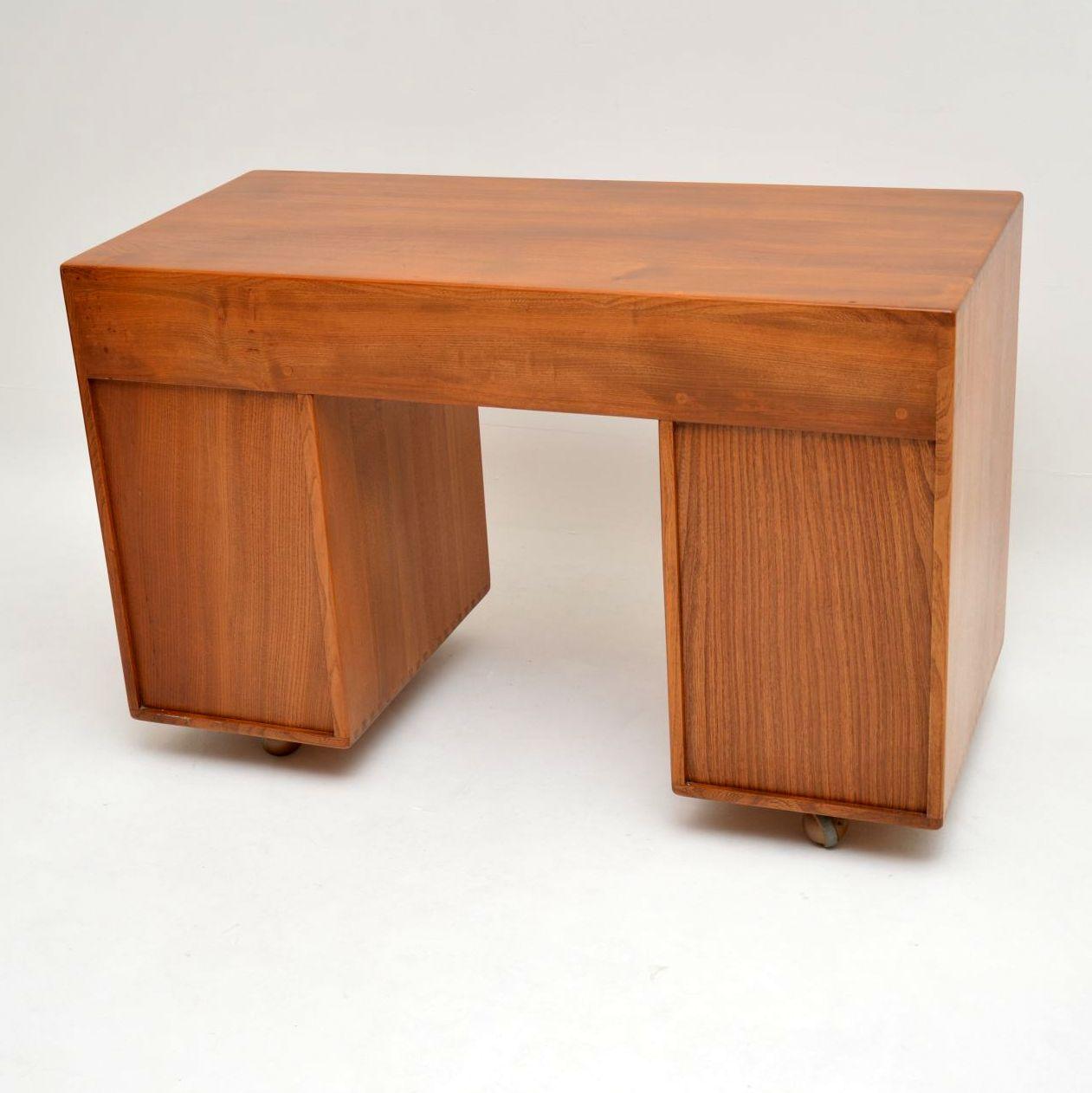 1960s Vintage Desk by Ercol in Solid Elm 2