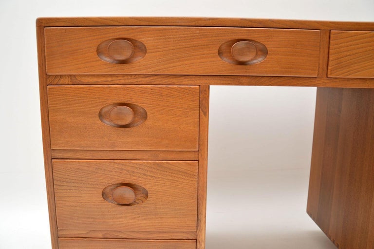 1960s Vintage Desk by Ercol in Solid Elm at 1stDibs ercol writing desk, vintage ercol desk