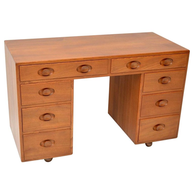 1960s Vintage Desk by Ercol in Solid Elm at 1stDibs ercol writing