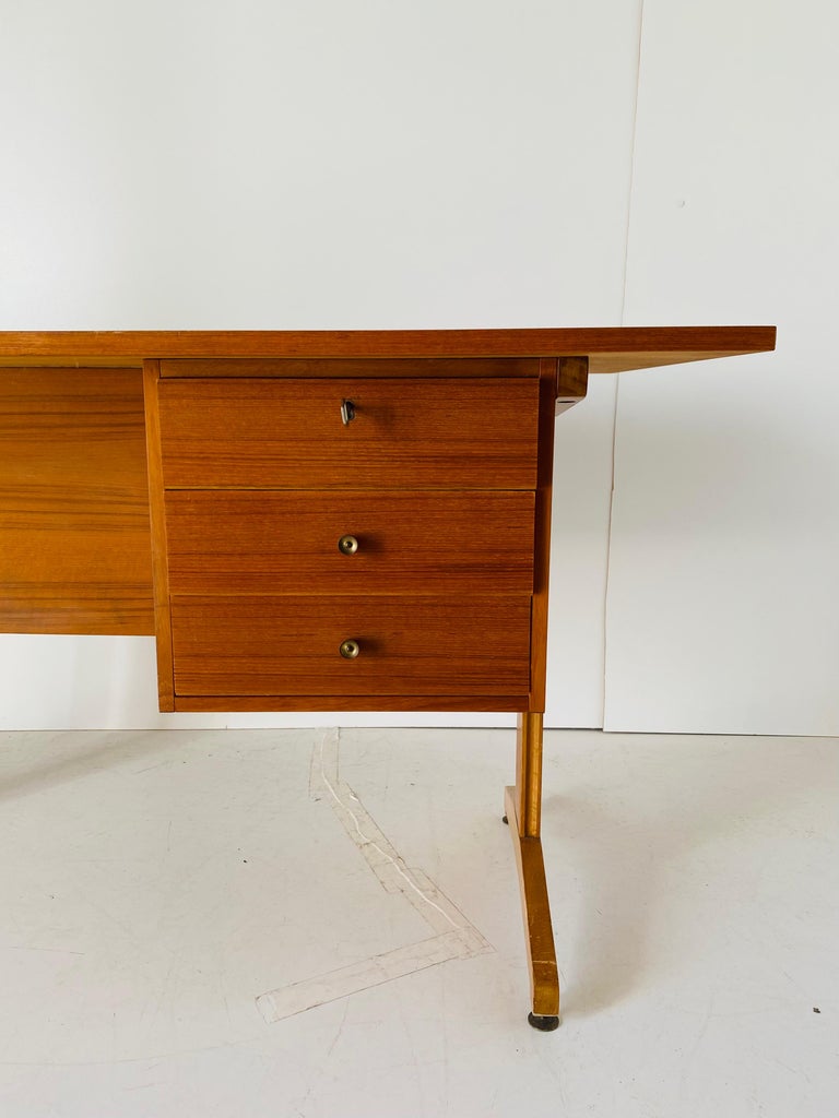 Vintage teak desk, Italy 1960's For Sale at 1stDibs