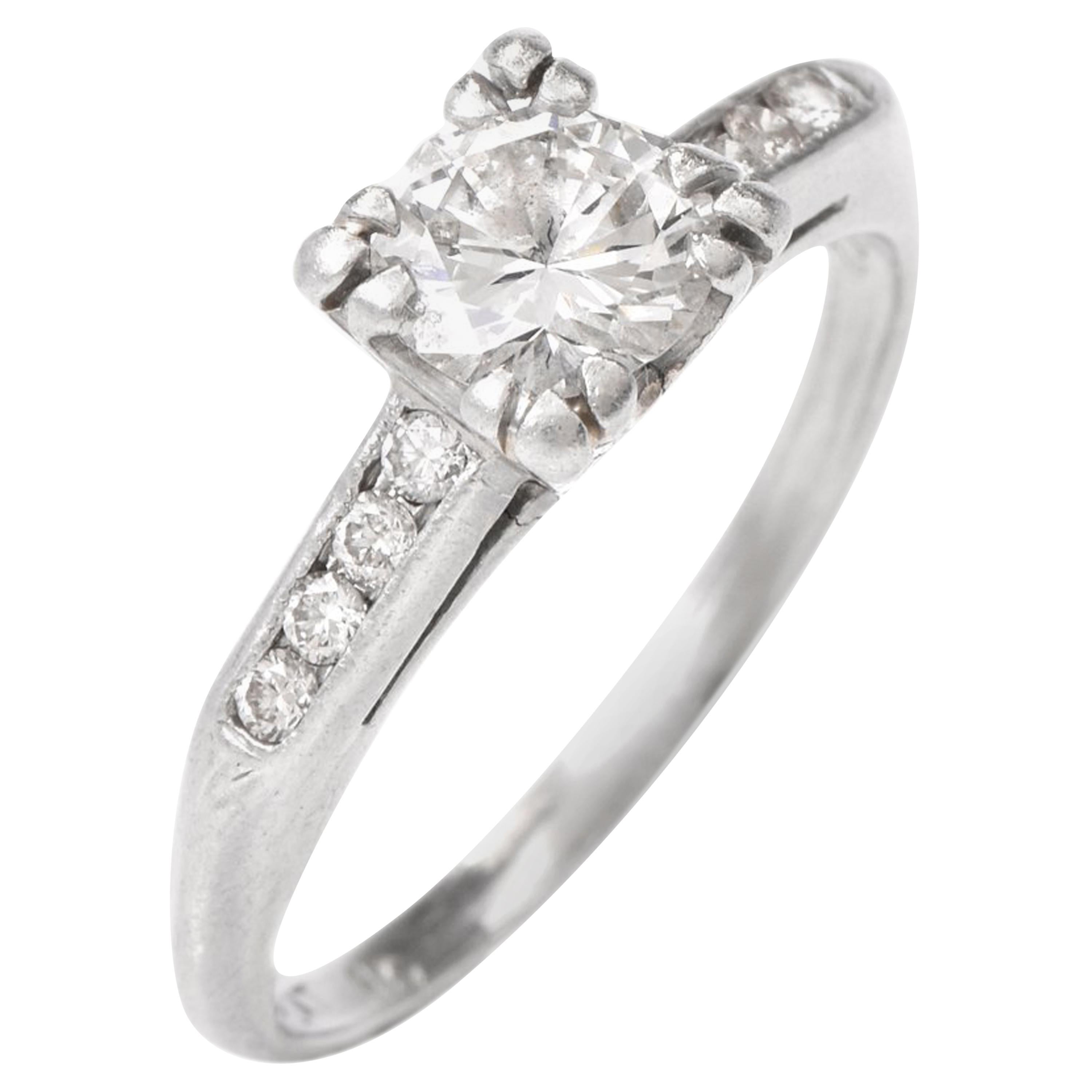 1960s Vintage Diamond Platinum Engagement Ring