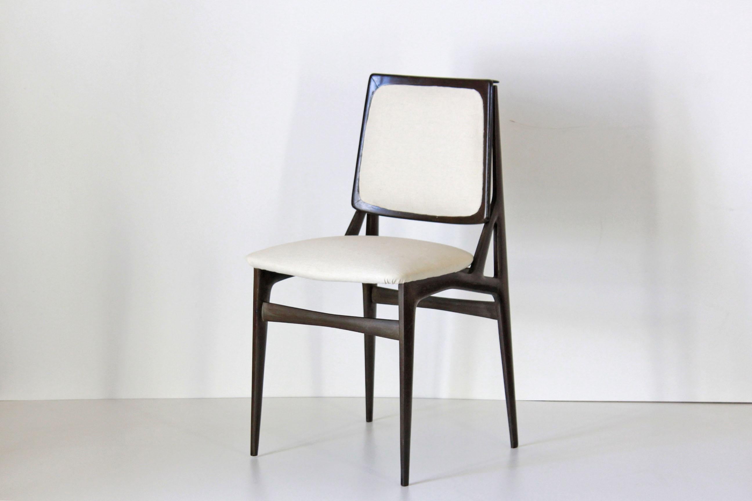 Mid-Century Modern 1960s Vintage Dining Chairs by Vittorio Dassi, Set of Six