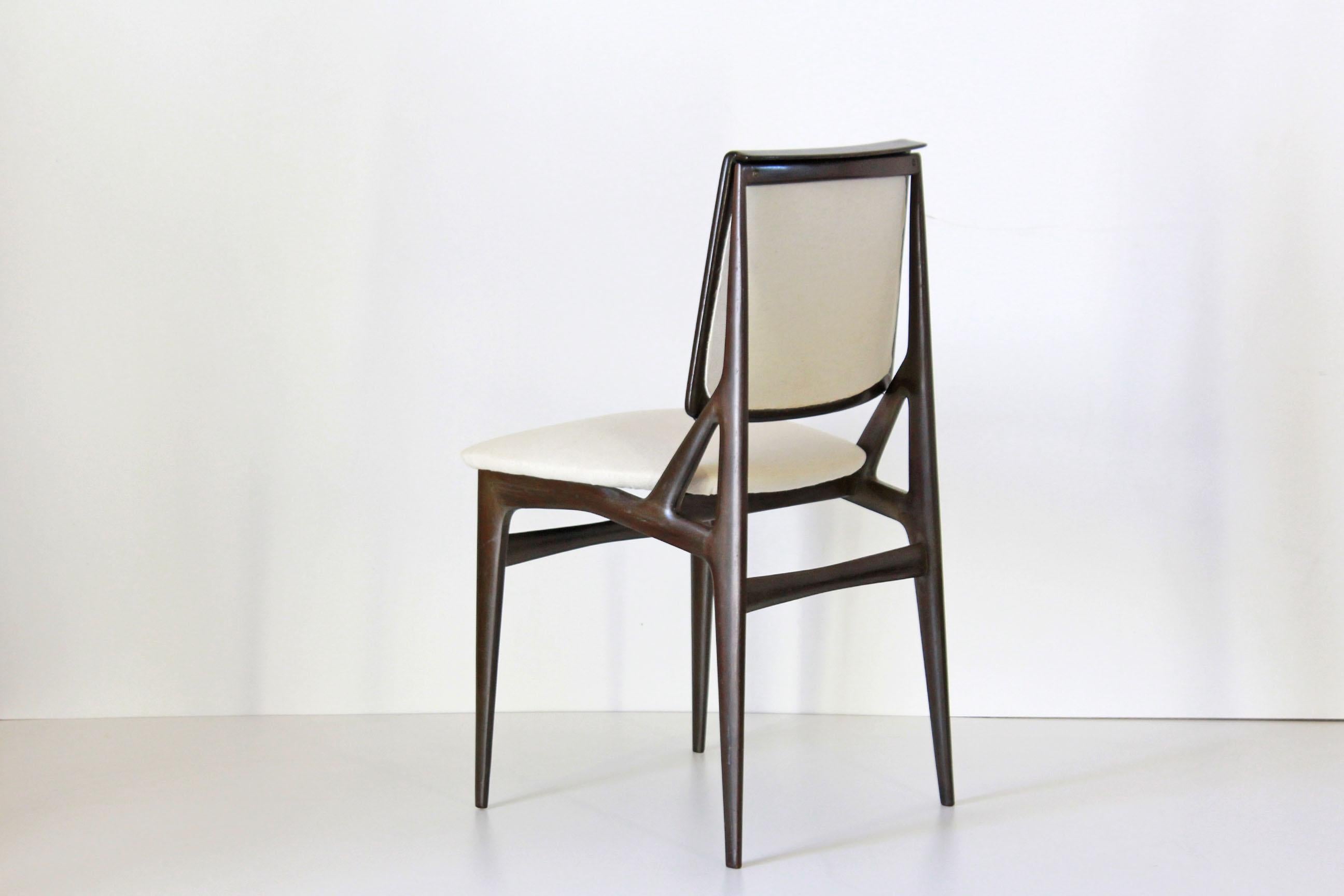 1960s Vintage Dining Chairs by Vittorio Dassi, Set of Six In Good Condition In Ceglie Messapica, IT