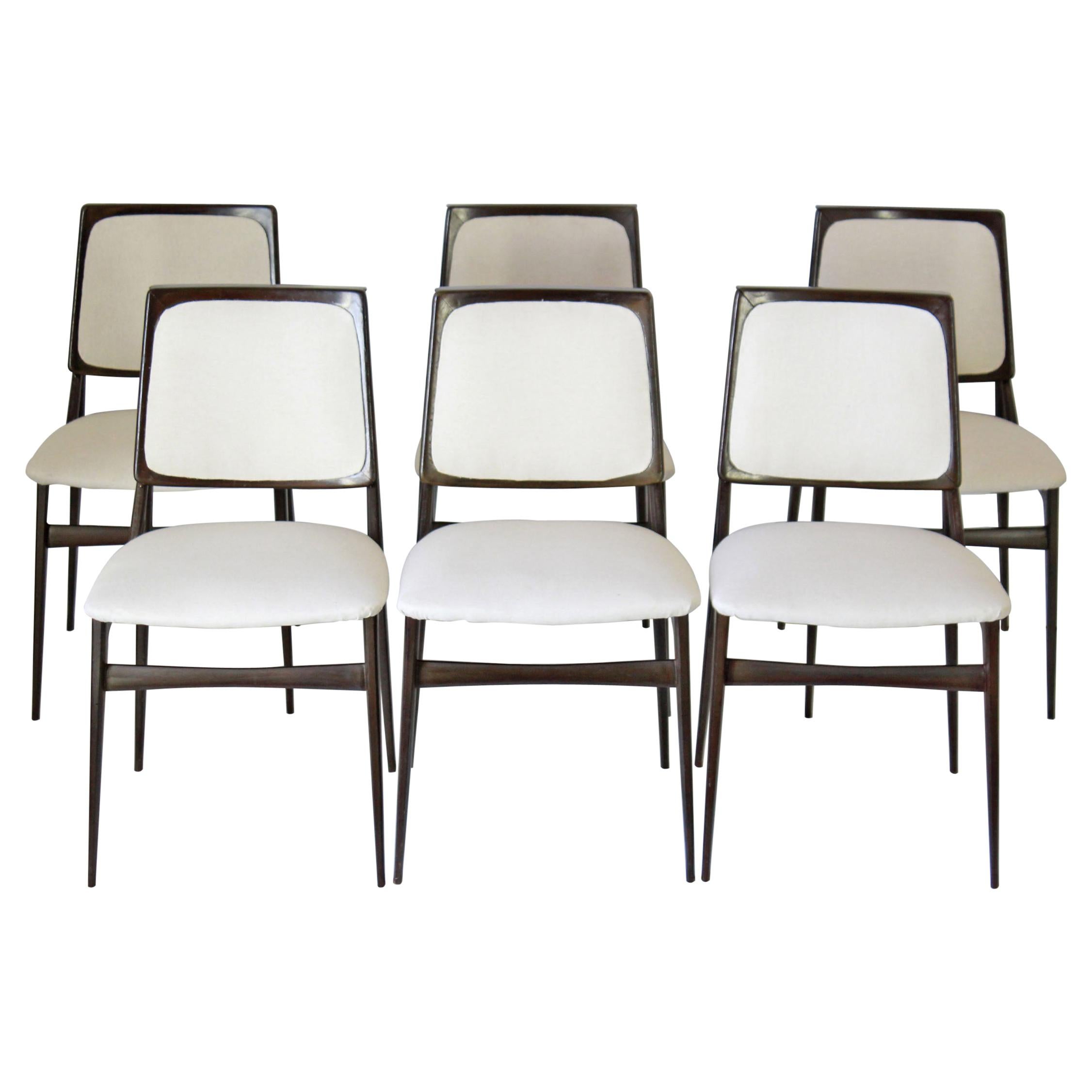 1960s Vintage Dining Chairs by Vittorio Dassi, Set of Six