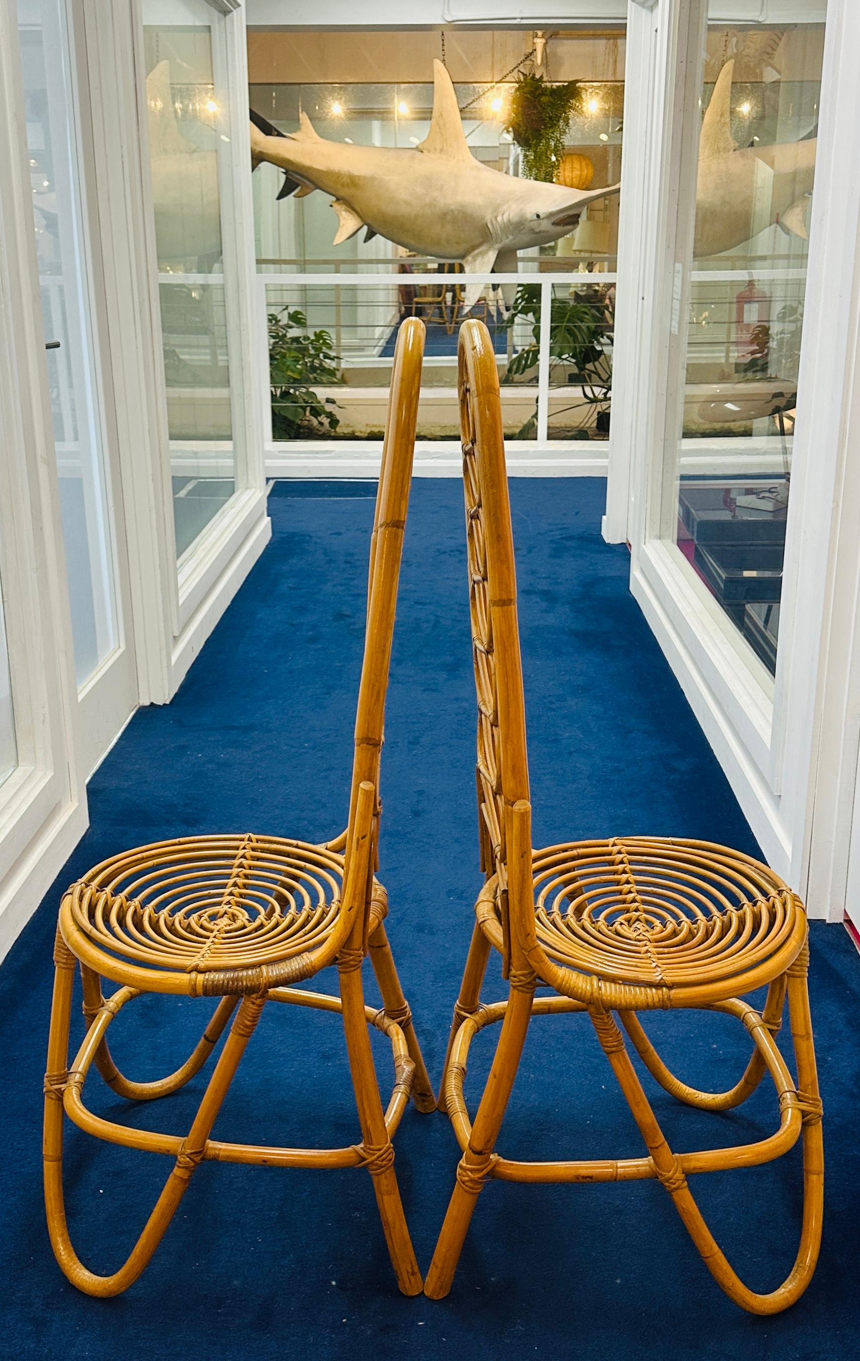 1960s Vintage Dirk Van Sliedrecht Rattan Bamboo Chairs for Rohe Noordwolde For Sale 4