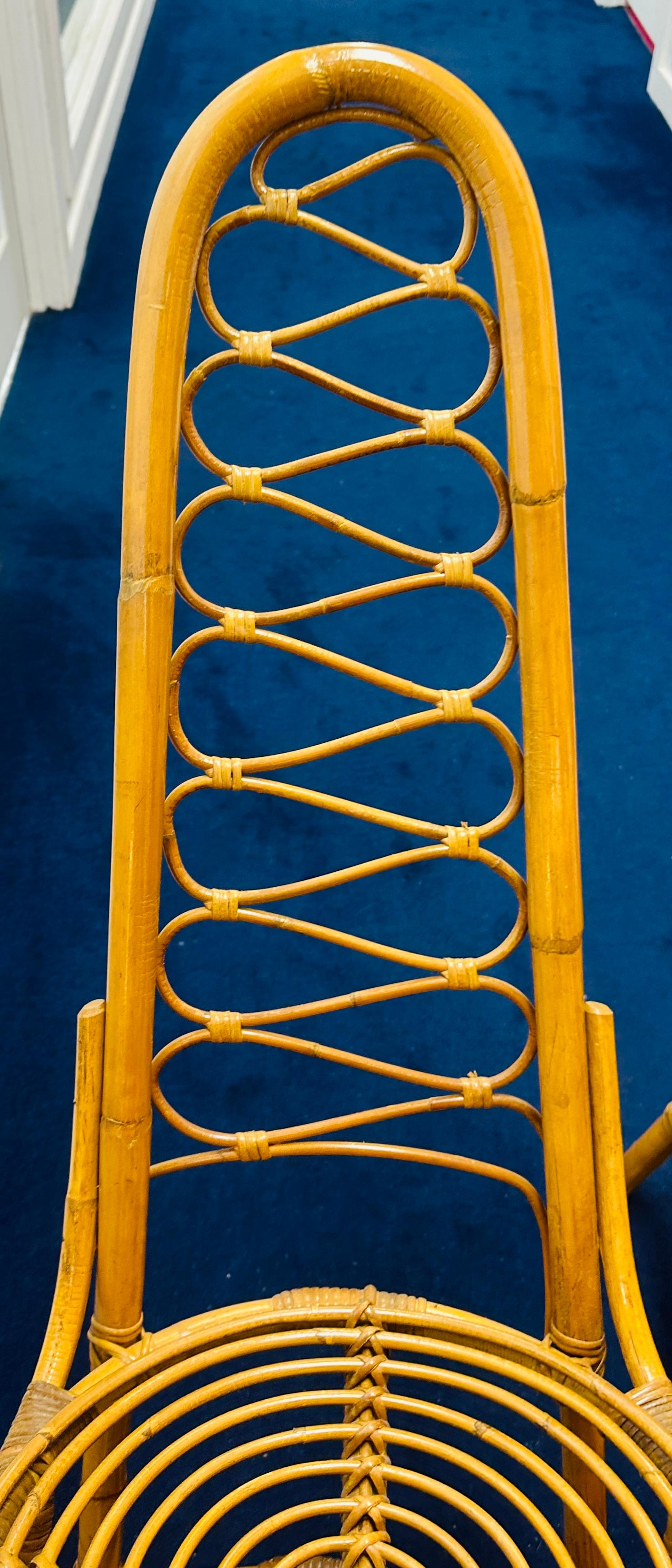 1960s Vintage Dirk Van Sliedrecht Rattan Bamboo Chairs for Rohe Noordwolde For Sale 5