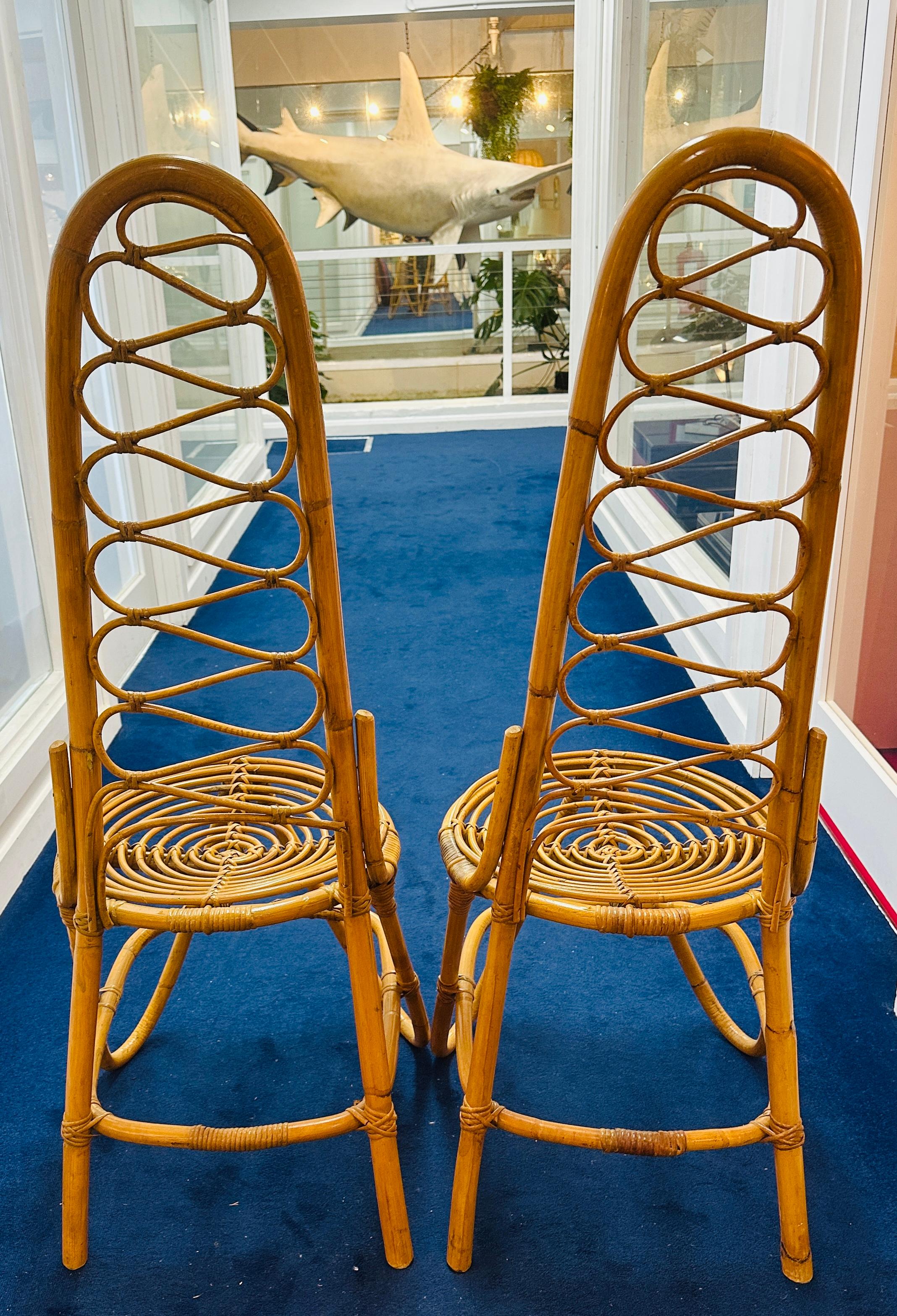 1960s Vintage Dirk Van Sliedrecht Rattan Bamboo Chairs for Rohe Noordwolde For Sale 6
