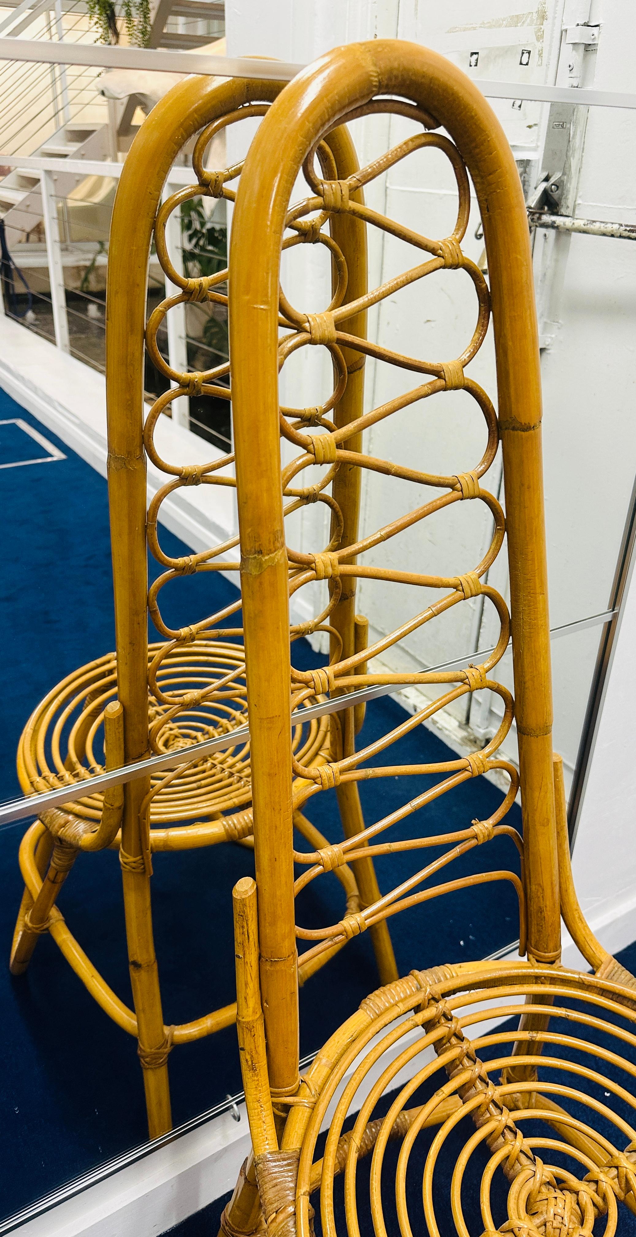 1960s Vintage Dirk Van Sliedrecht Rattan Bamboo Chairs for Rohe Noordwolde For Sale 12