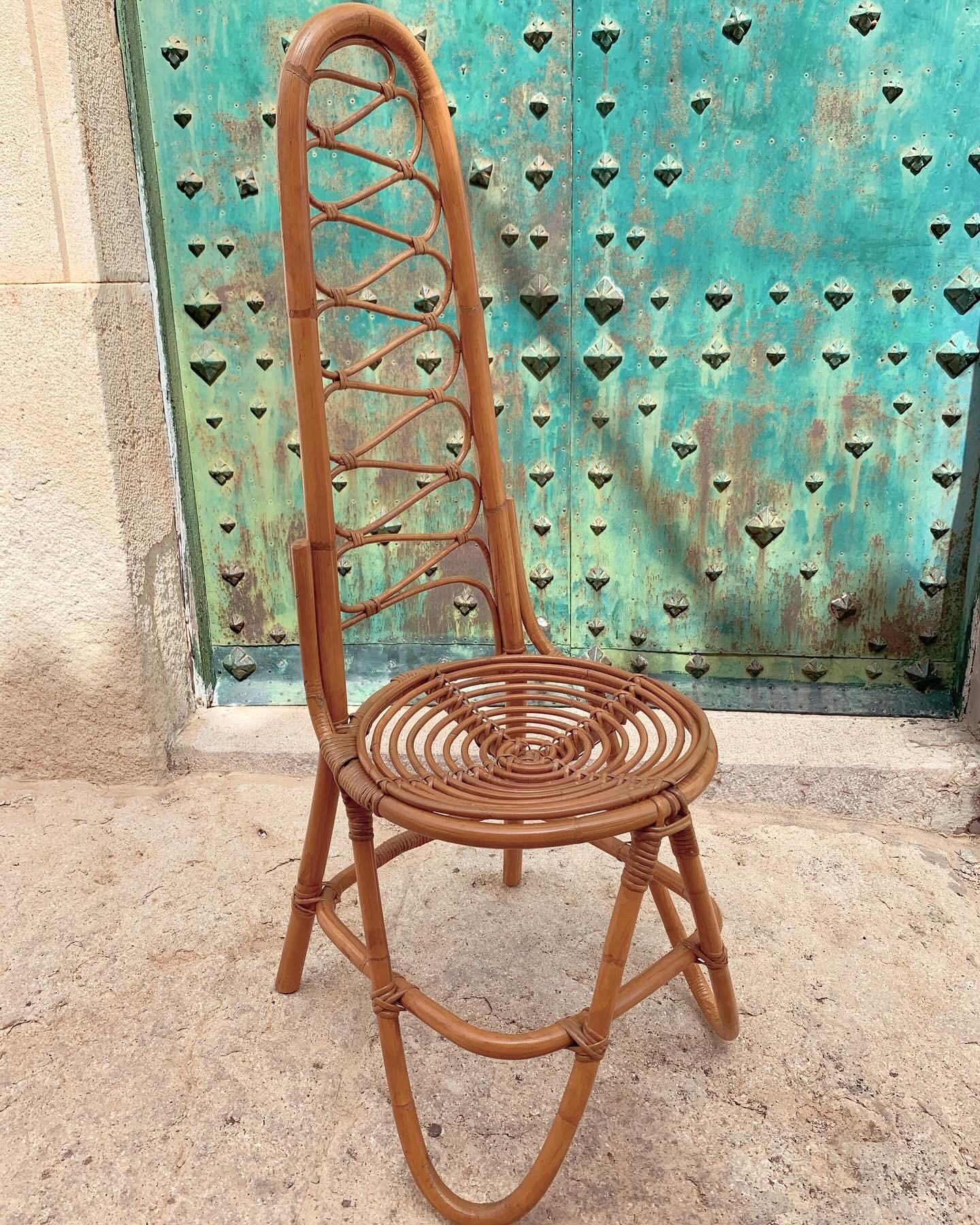 Mid-Century Modern 1960s Vintage Dirk Van Sliedrecht Rattan Bamboo Chairs for Rohe Noordwolde For Sale