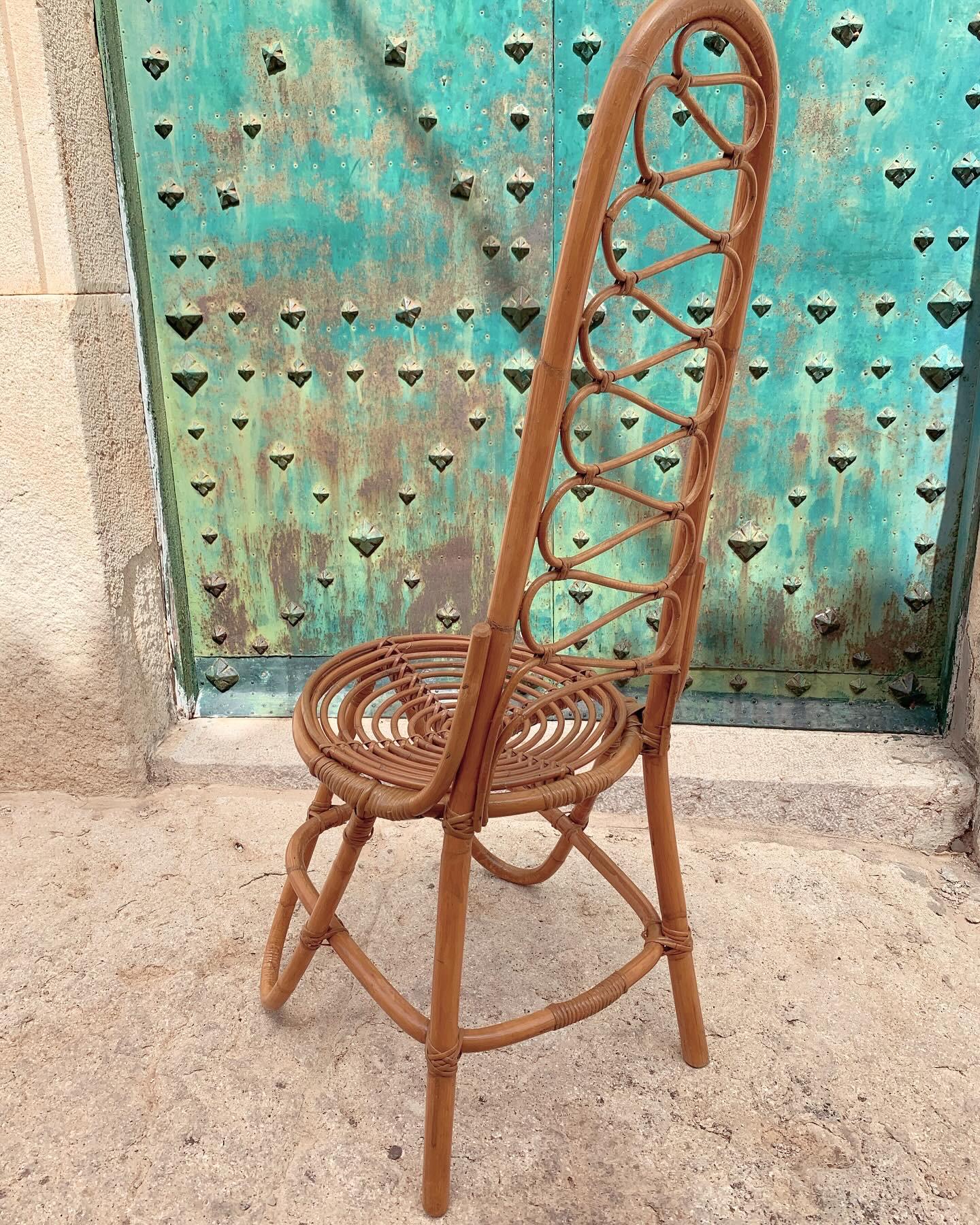 Dutch 1960s Vintage Dirk Van Sliedrecht Rattan Bamboo Chairs for Rohe Noordwolde For Sale