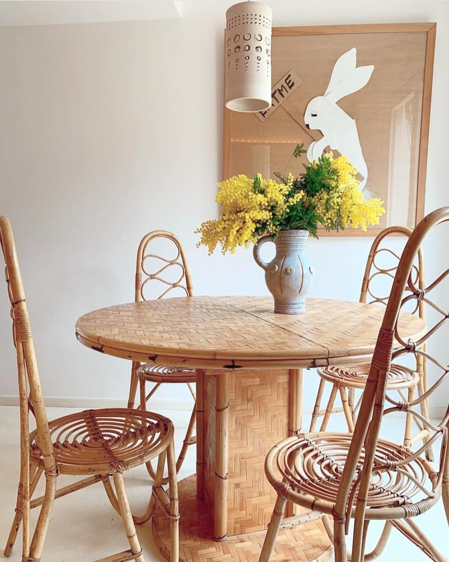 1960s Vintage Dirk Van Sliedrecht Rattan Bamboo Chairs for Rohe Noordwolde In Fair Condition For Sale In London, GB