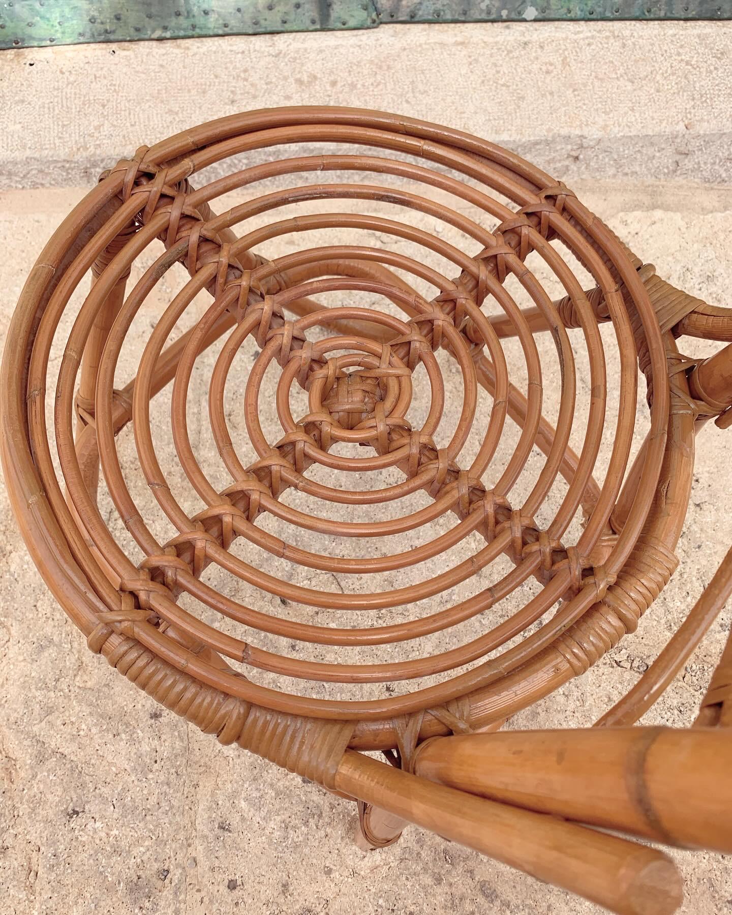 1960s Vintage Dirk Van Sliedrecht Rattan Bamboo Chairs for Rohe Noordwolde For Sale 1