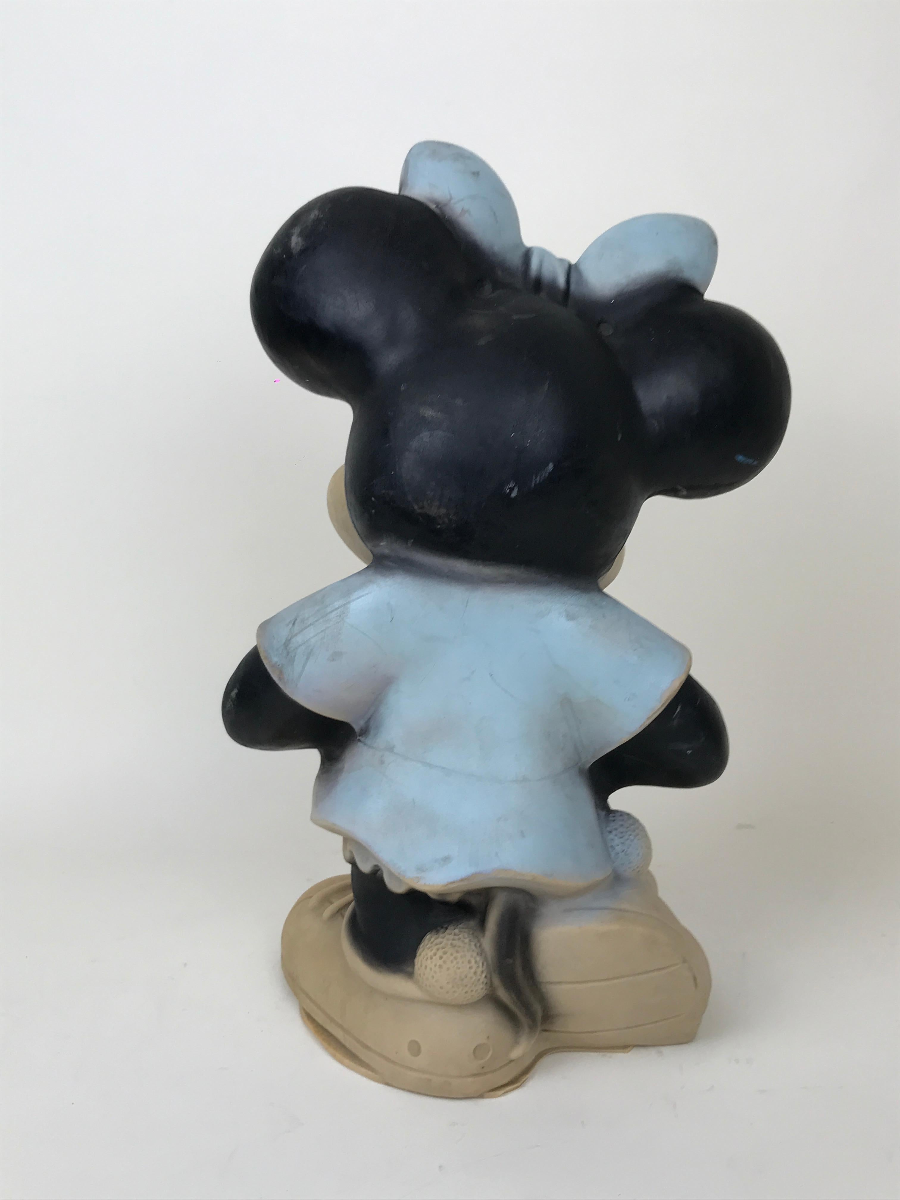 1960s Vintage Disney Minnie Mouse Squeak Toy Made in Ex Yugoslavia by Biserka  In Good Condition In Milan, IT