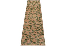 1960s Vintage Distressed Deco Runner in Pink Green Floral Pattern by Rug & Kilim