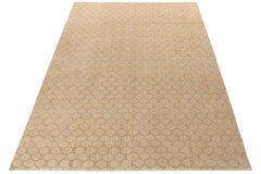 1960er Jahre Vintage Distressed Teppich in Beige Honeycomb mit geometrischem Muster von Teppich & Kelim
