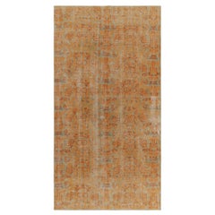 1960er Jahre Vintage Distressed Teppich in Orange, Braun mit abstrakten Mustern von Teppich & Kelim