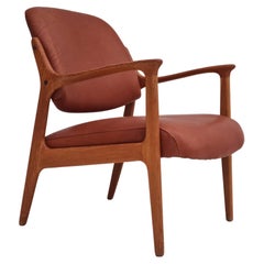1960s, Vintage "Domus" leather armchair by Inge Andersson, Sweden