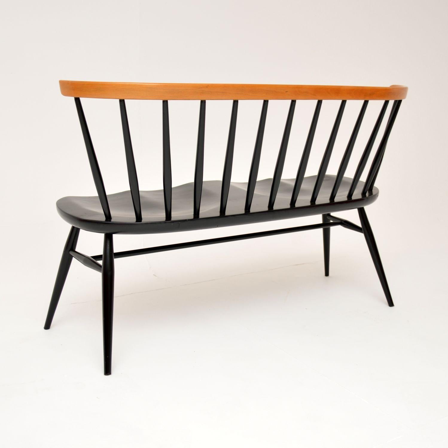 Mid-Century Modern 1960's Vintage Ercol Love Seat Bench