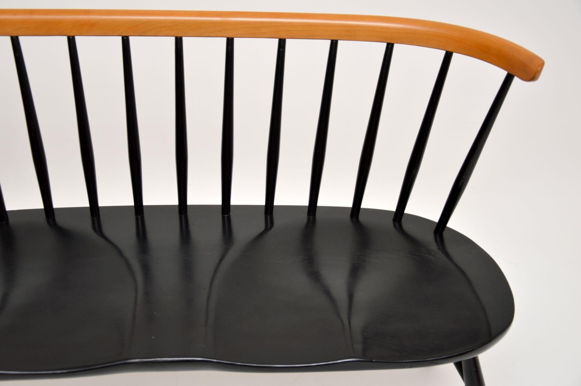Painted 1960's Vintage Ercol Love Seat Bench