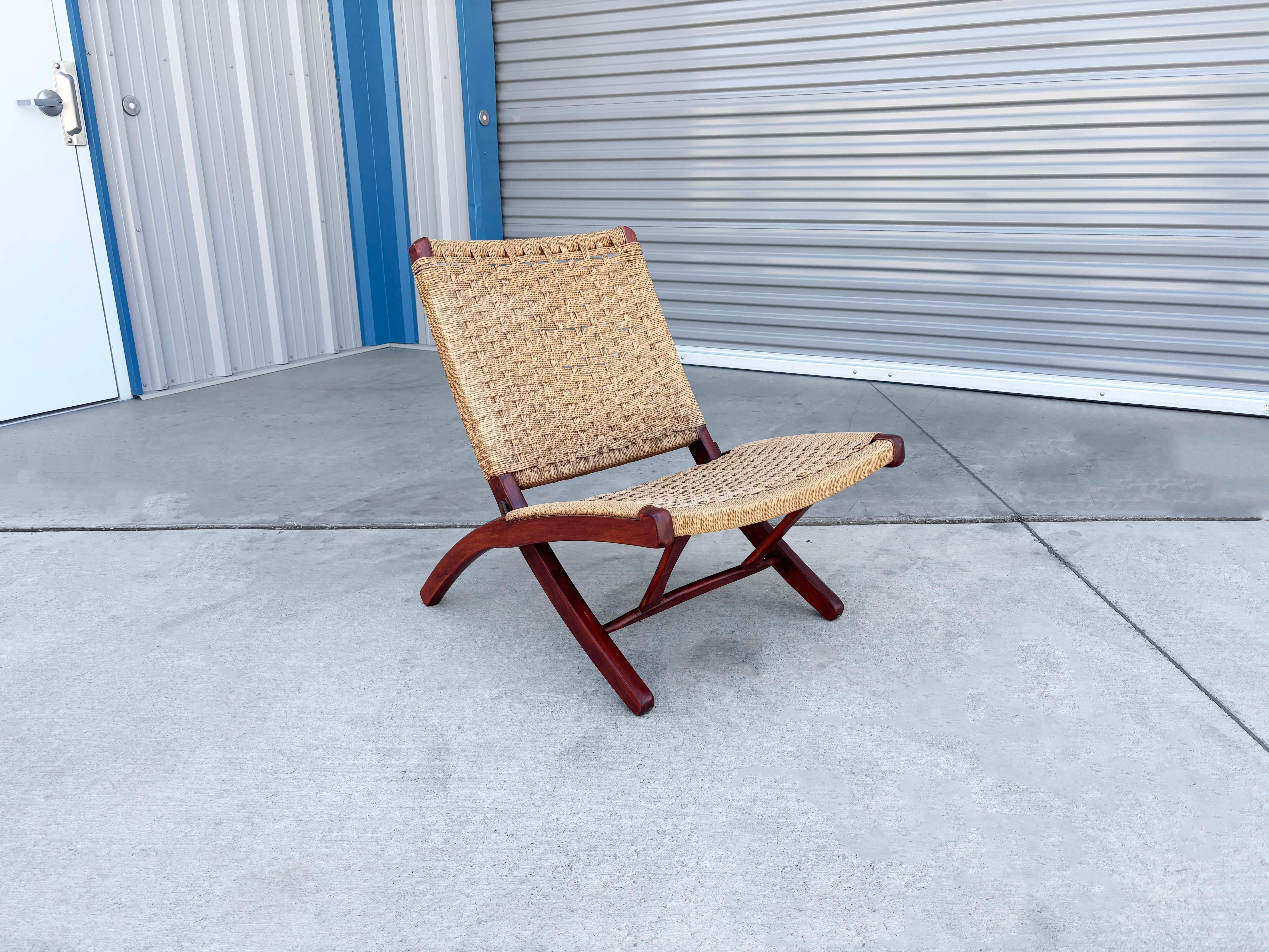1960s Vintage Folding Rope Lounge Chairs by Hans Wegner - Set of 2 4