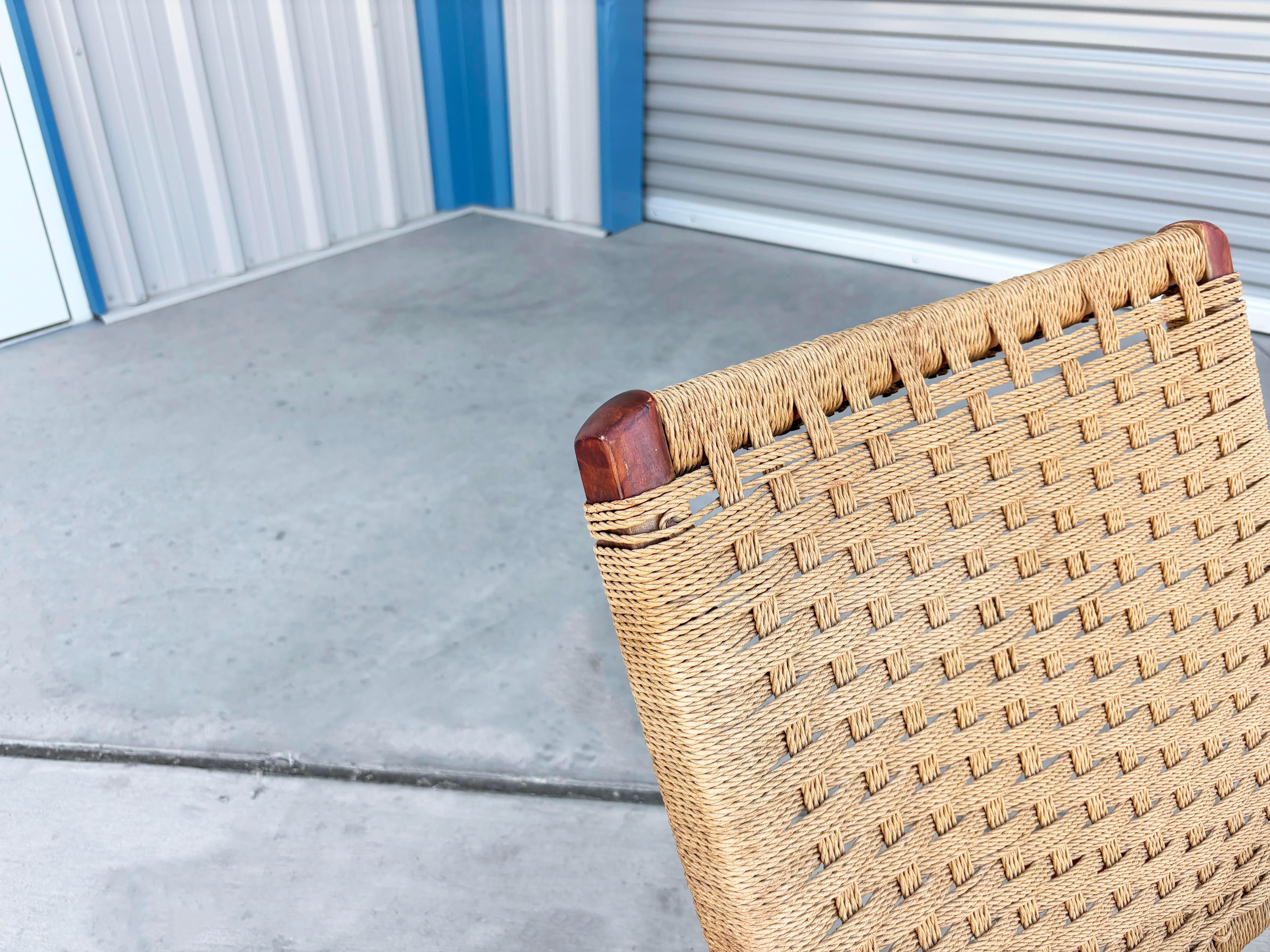 1960s Vintage Folding Rope Lounge Chairs by Hans Wegner - Set of 2 5