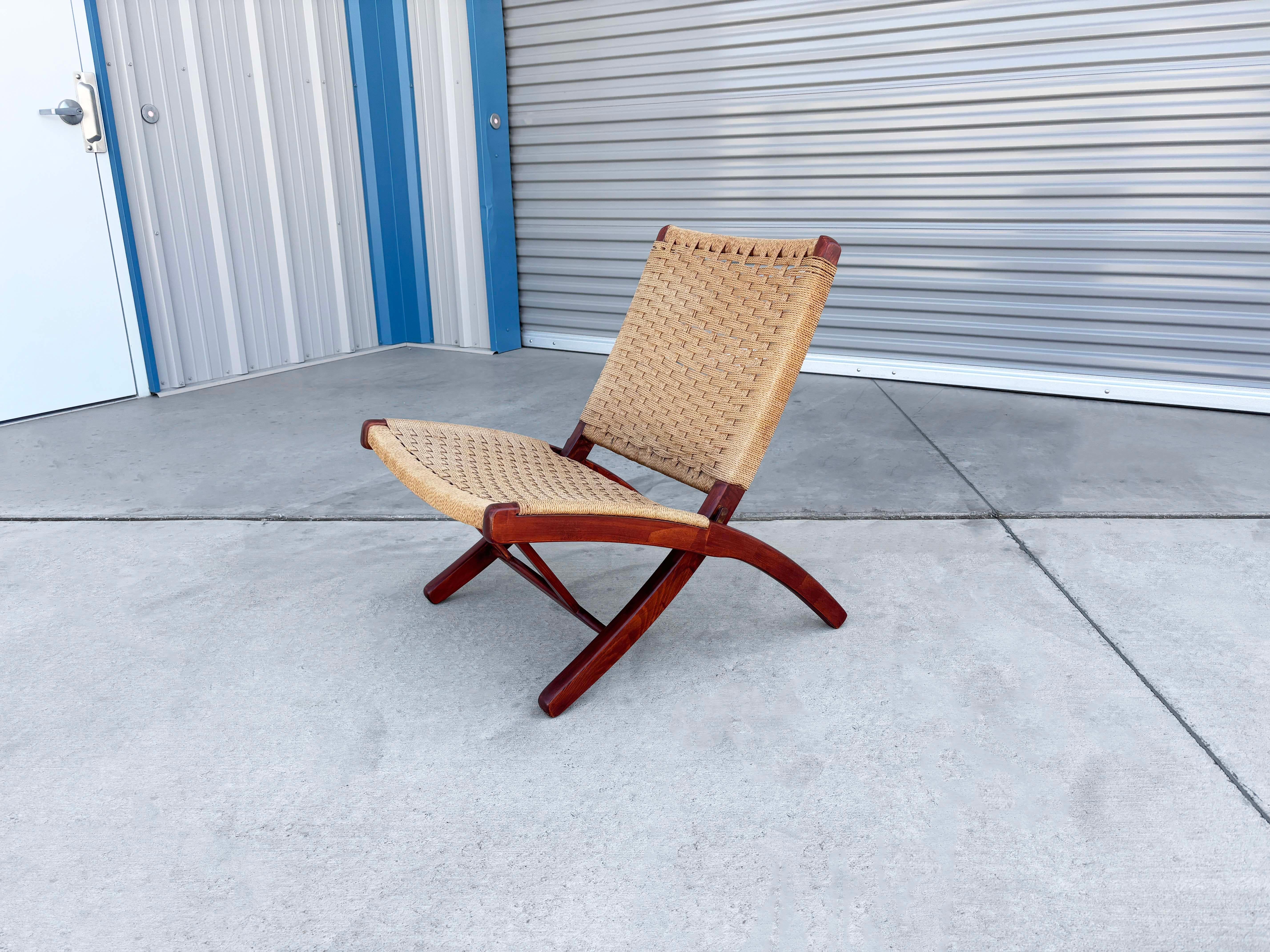 1960s Vintage Folding Rope Lounge Chairs by Hans Wegner - Set of 2 7