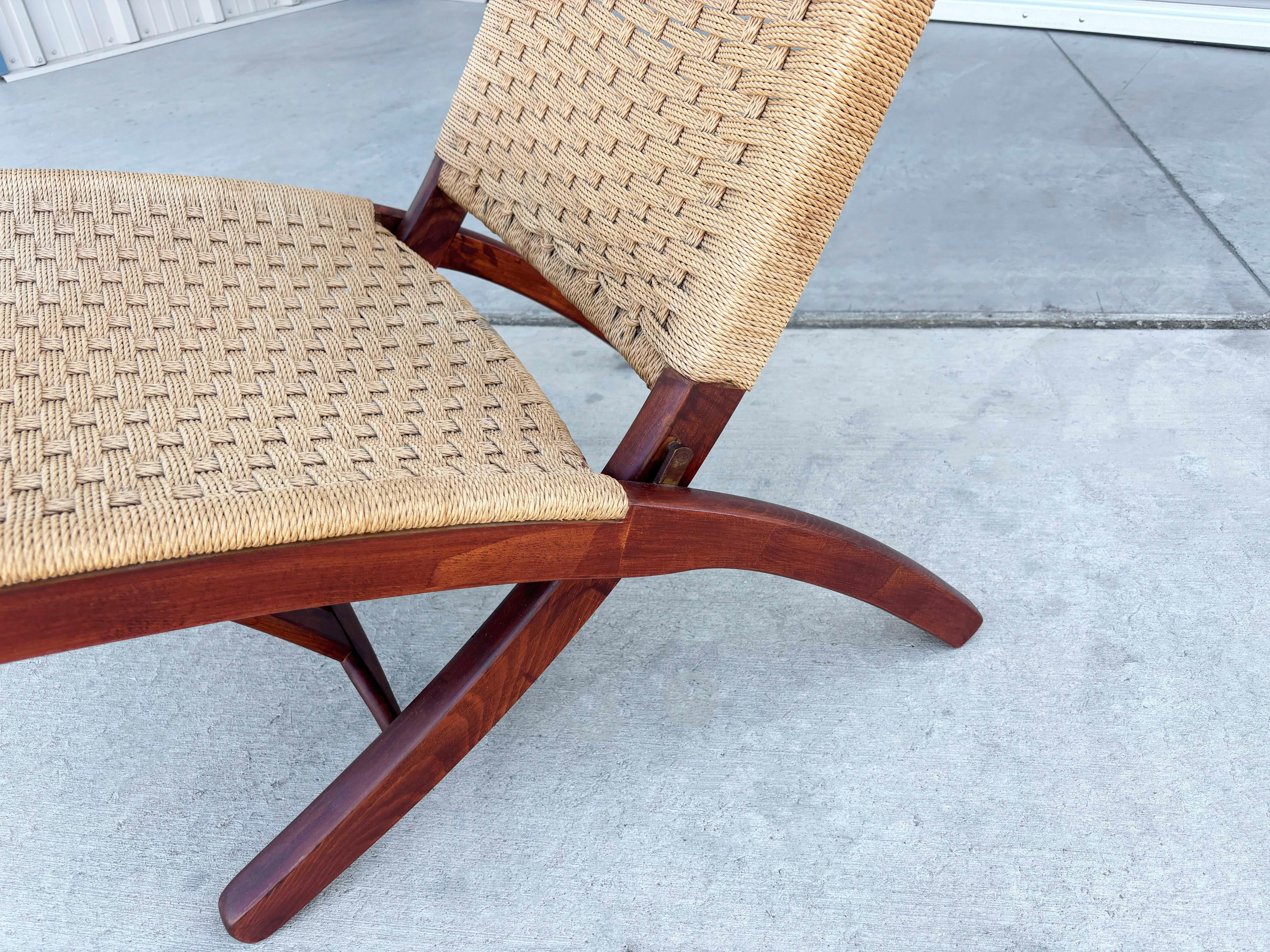 1960s Vintage Folding Rope Lounge Chairs by Hans Wegner - Set of 2 8