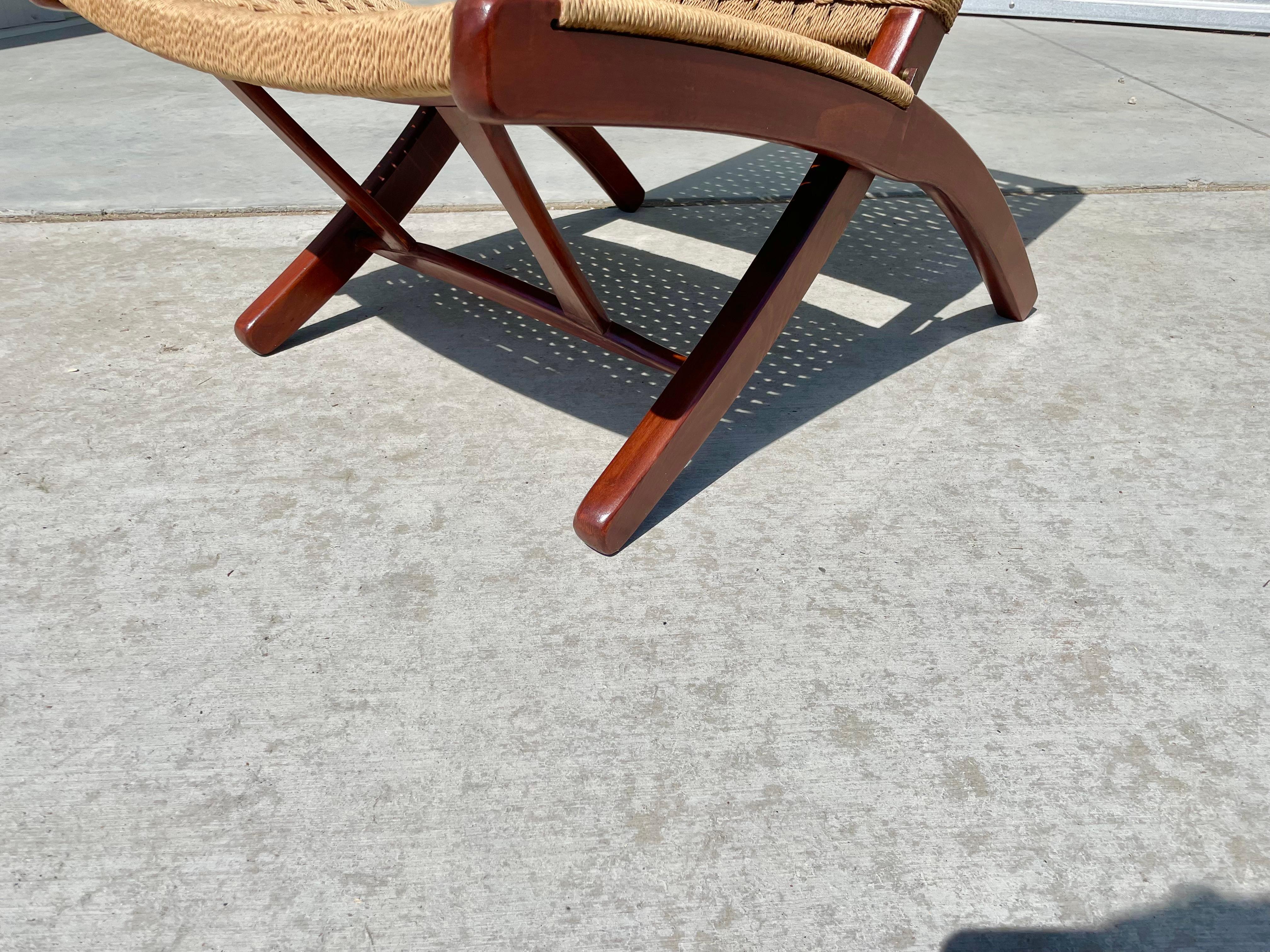 Sillas plegables de cuerda estilo Hans Wegner de los años 60 en venta 3