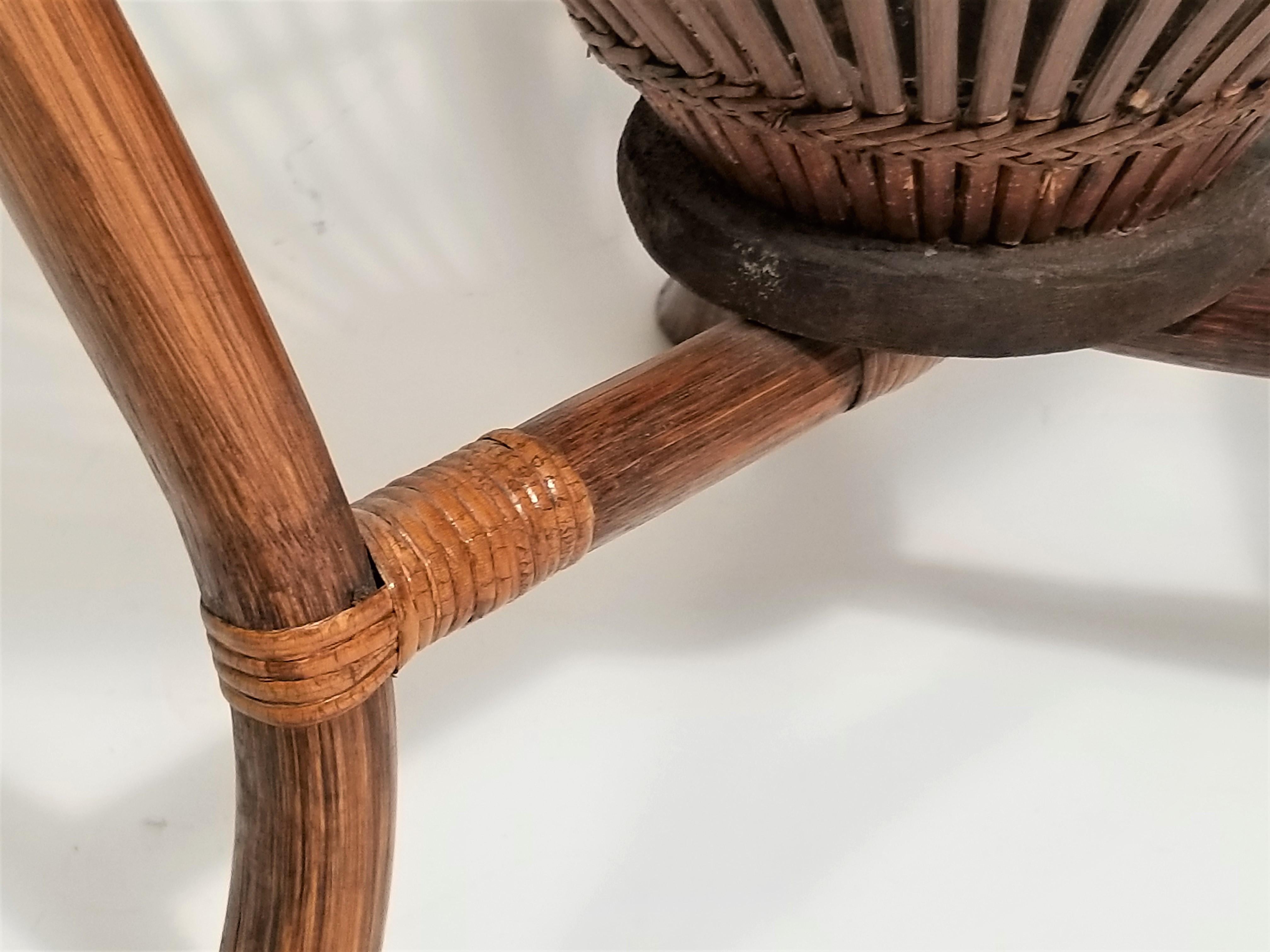 Franco Albini Style Rattan 1960s Fishing Basket Table 6