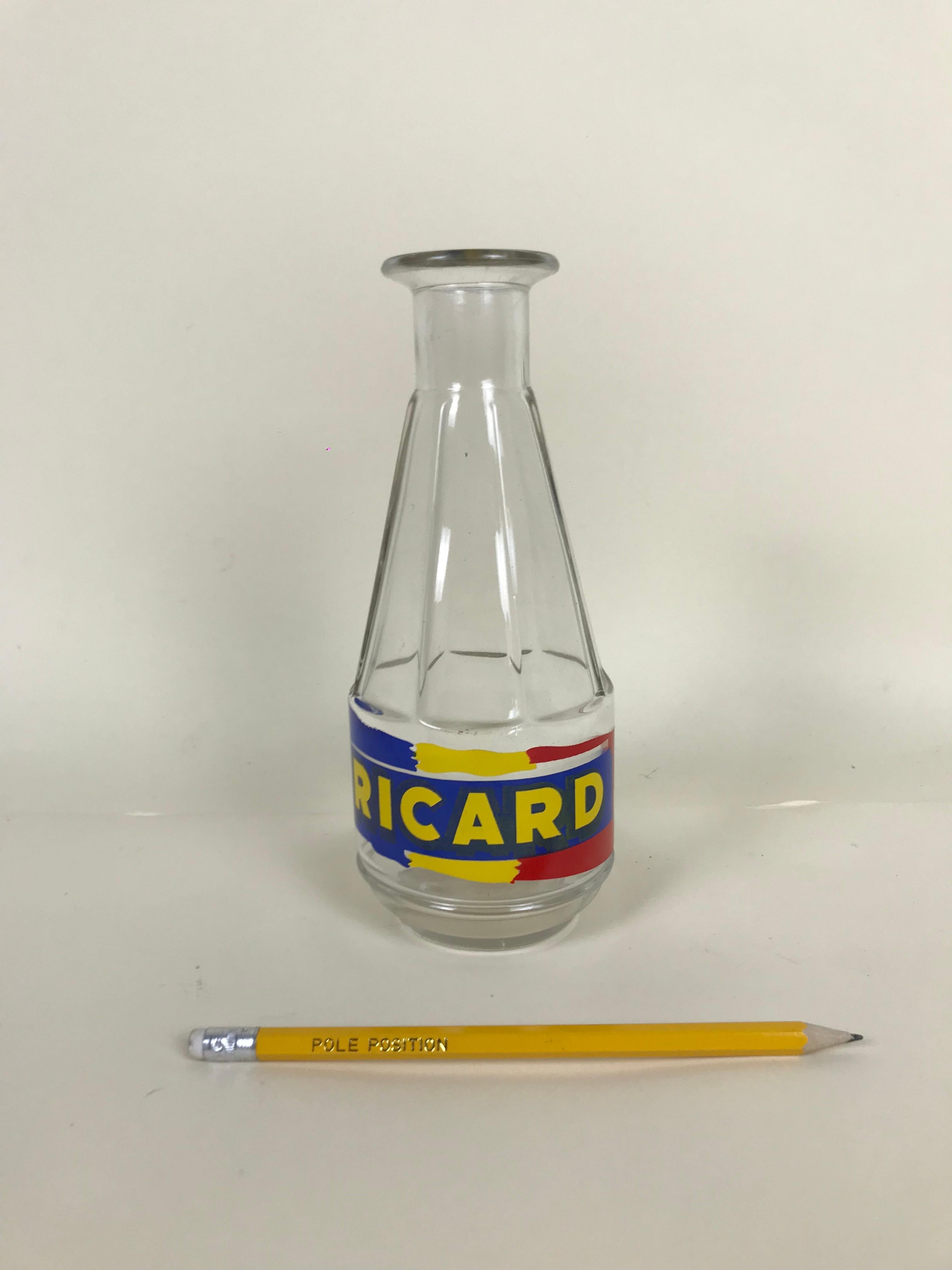 Mid-Century Modern 1960s Vintage French Bistrò Transparent Glass Ricard Pastis Liquor Dispenser For Sale