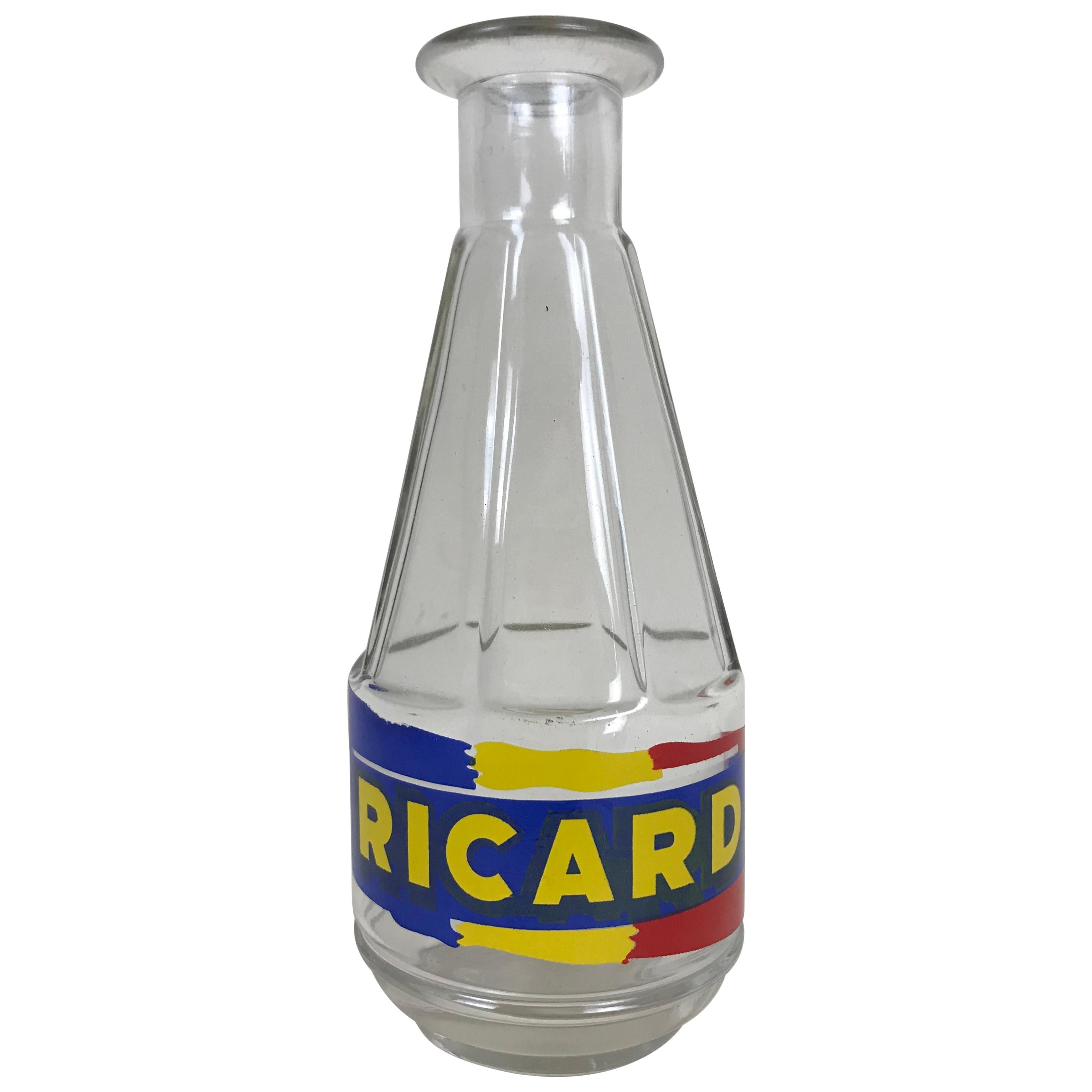 1960s Vintage French Bistrò Transparent Glass Ricard Pastis Liquor Dispenser For Sale
