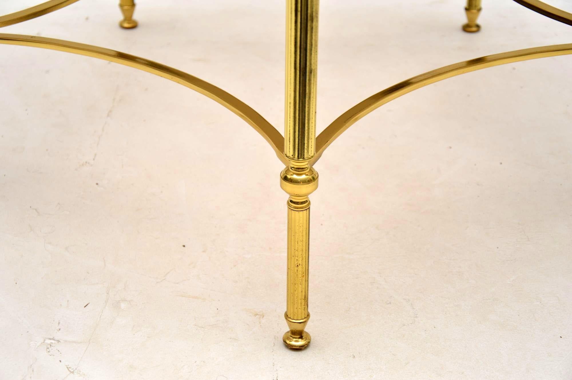 1960s Vintage French Brass and Glass Coffee Table 1