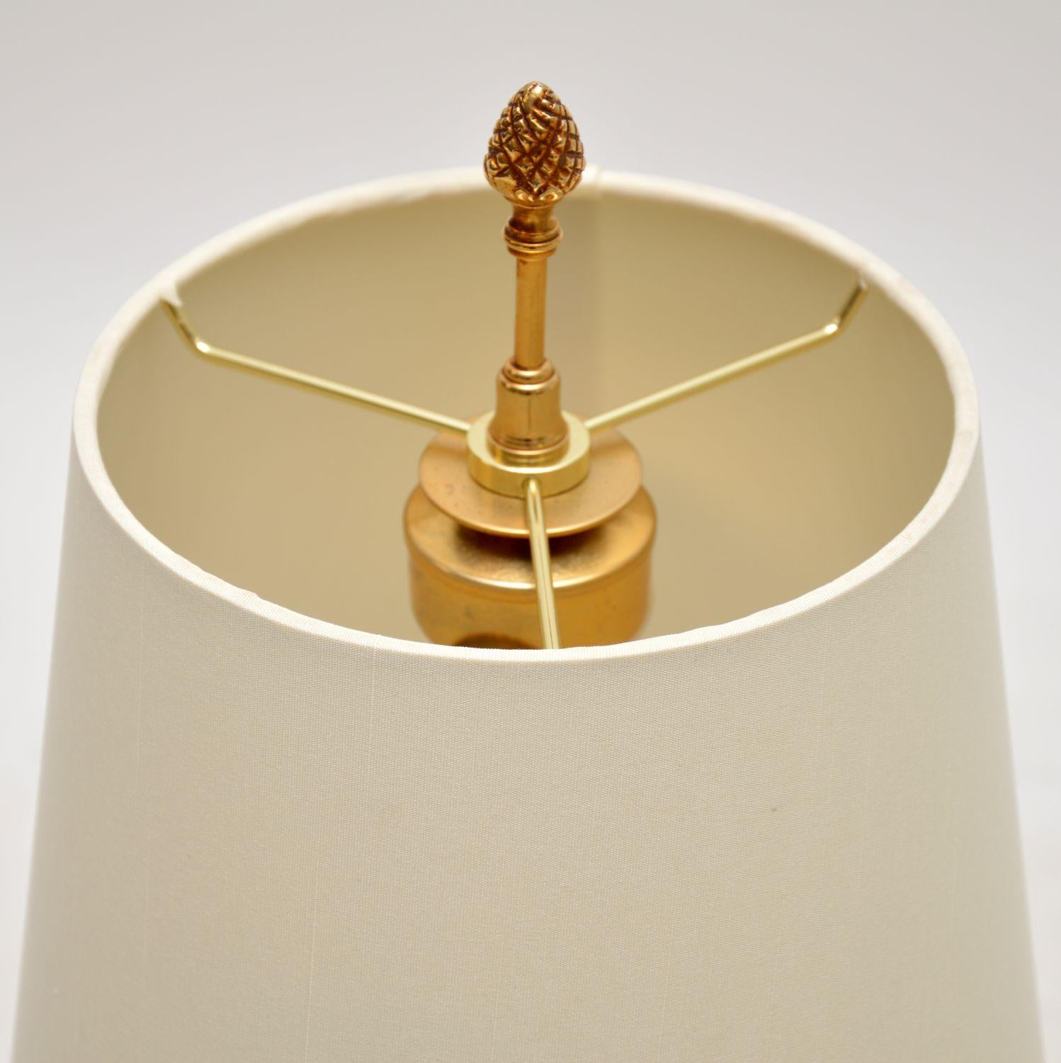 Mid-Century Modern 1960s Vintage French Brass & Chrome Table Lamp en vente