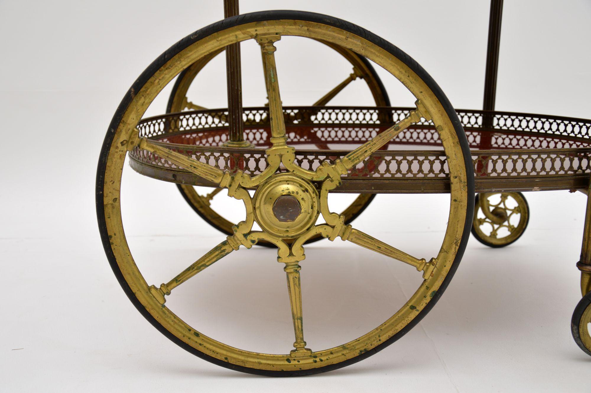 20th Century 1960s Vintage French Brass Drinks Trolley