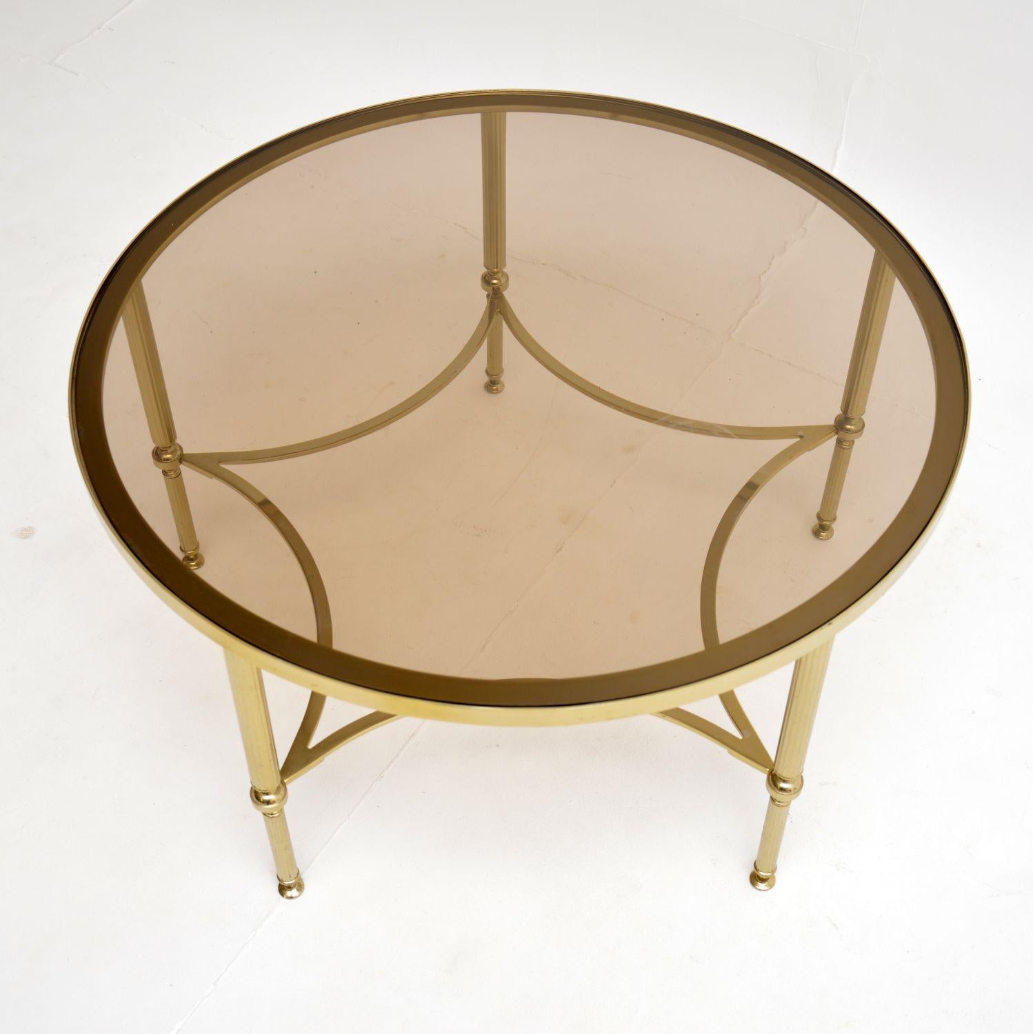 1960's Vintage French Brass & Glass Coffee Table In Good Condition For Sale In London, GB