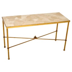1960's Vintage French Brass & Marble Coffee Table