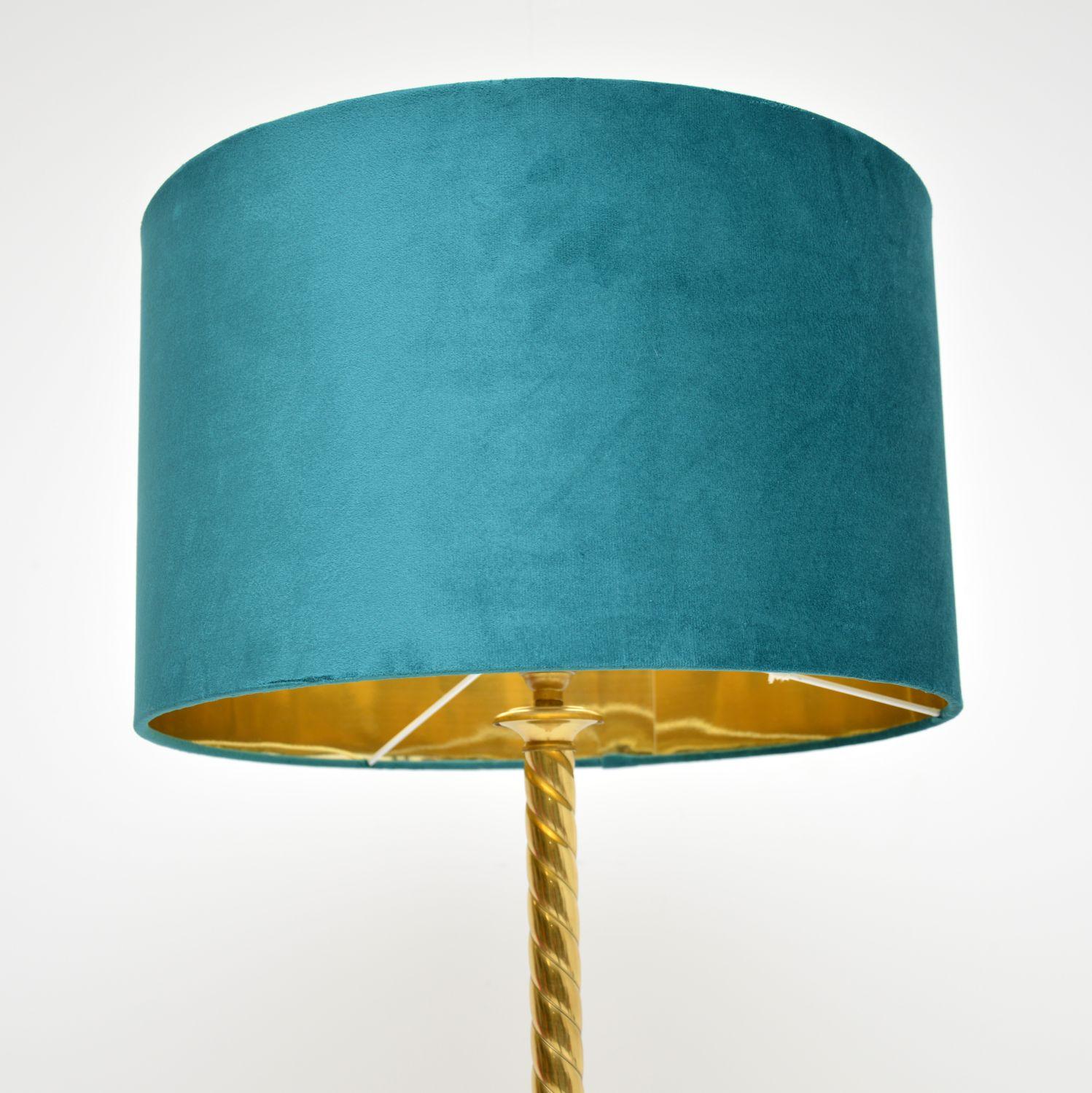 1960's Vintage French Brass Rope Twist Floor Lamp In Good Condition For Sale In London, GB