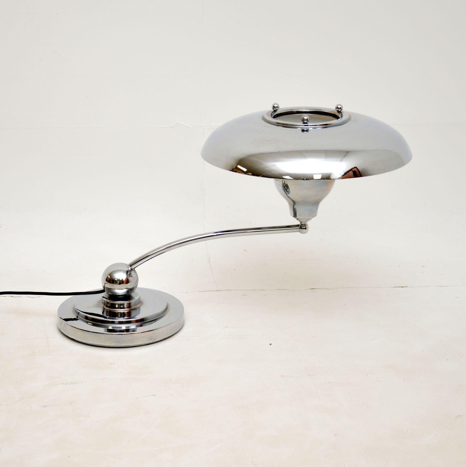 1960s Vintage French Chrome Desk Lamp For Sale at 1stDibs