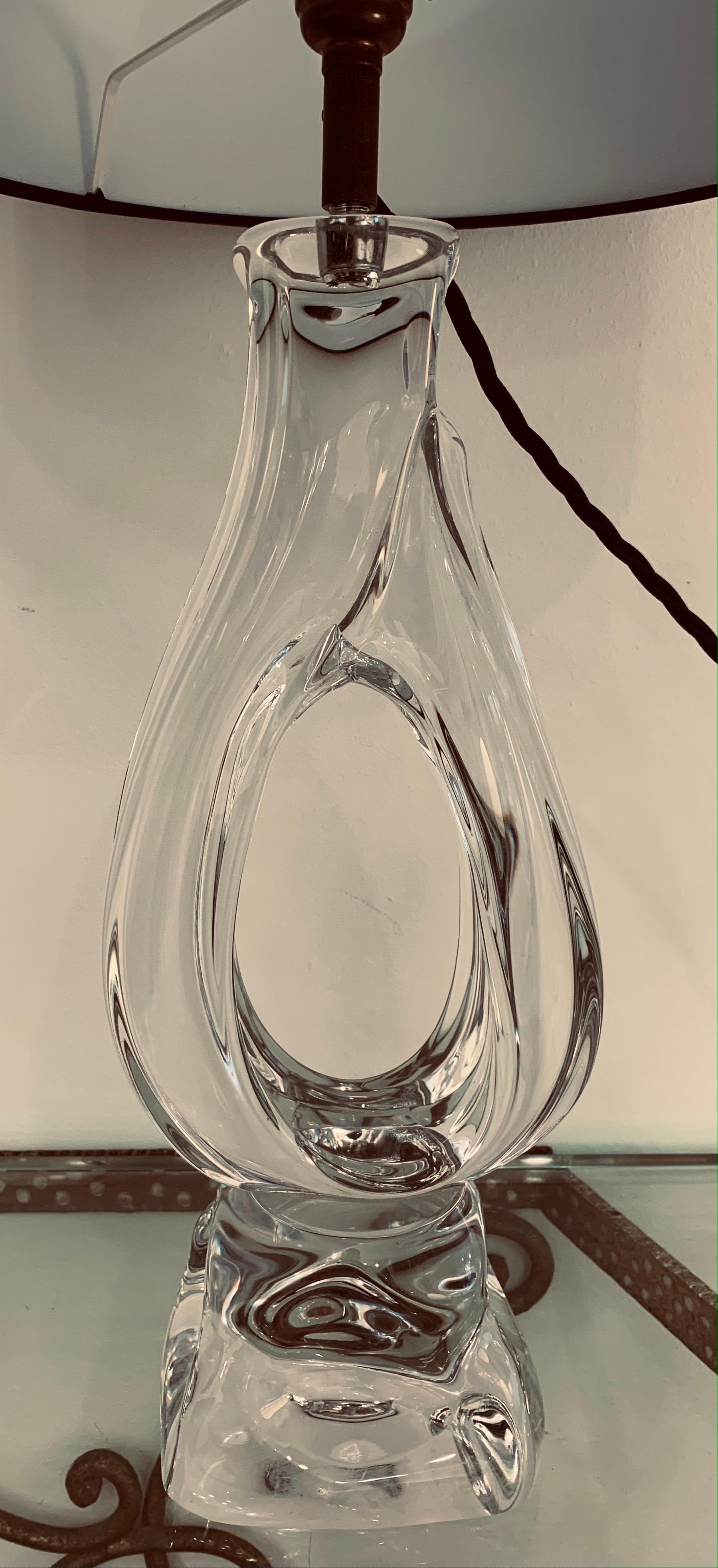Lampe de bureau française vintage en verre de cristal Daum des années 1960, Lynx Modèle 73, signée en vente 8