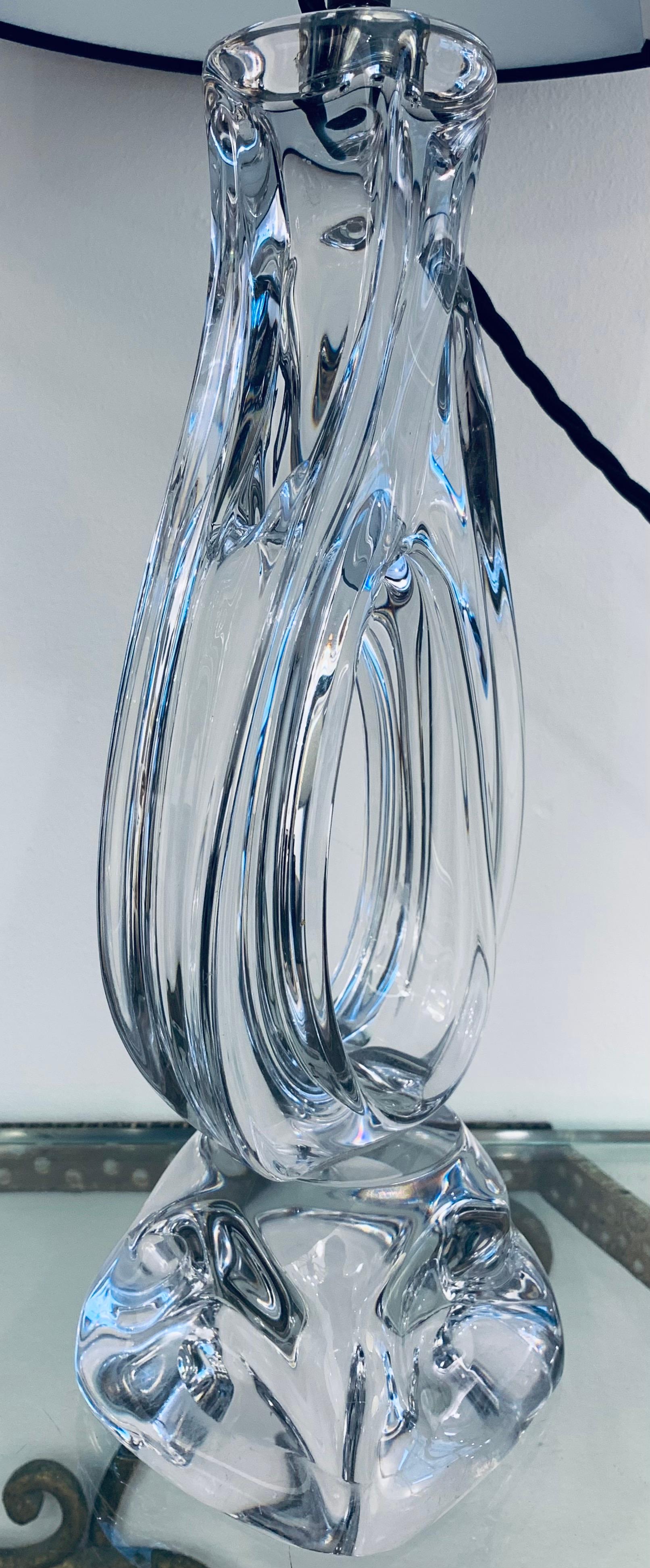 Lampe de bureau française vintage en verre de cristal Daum des années 1960, Lynx Modèle 73, signée en vente 11