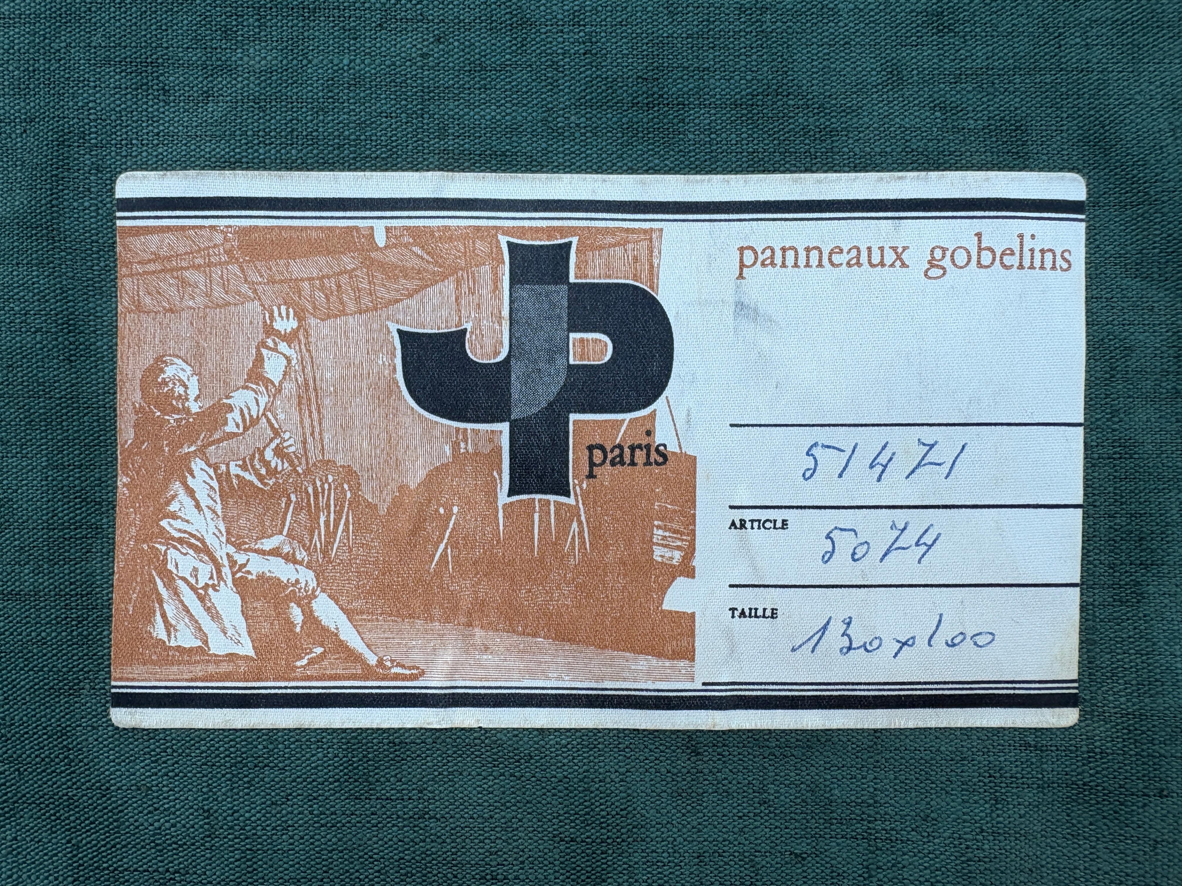 1960er Vintage Französisch Wandteppich der Weinlese-Szene von JP Paris Gobelin im Angebot 3