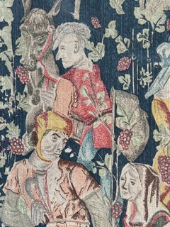 1960s Vintage French Wall Tapestry of Wine Harvest Scene by JP Paris Gobelin