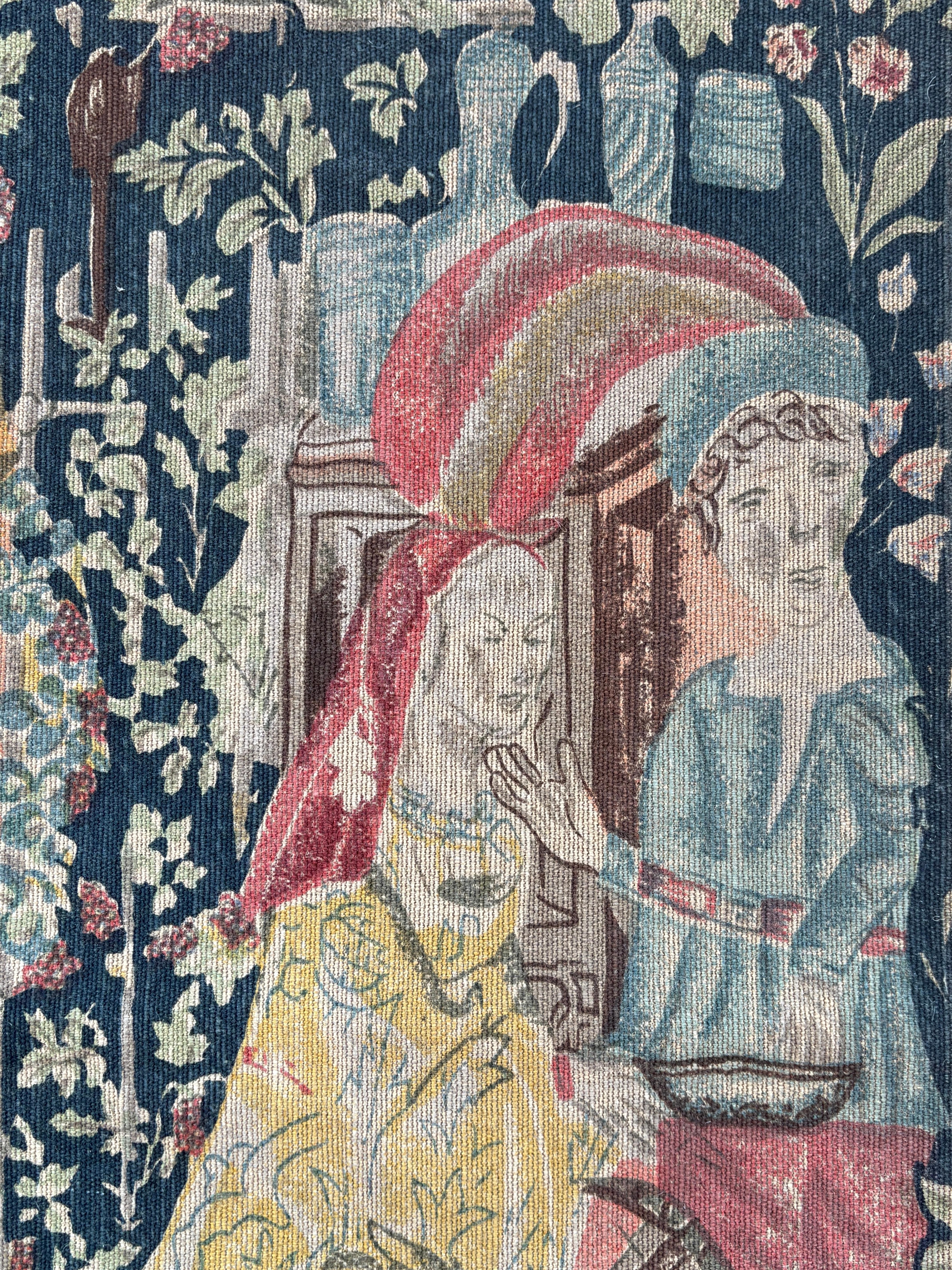 1960er Vintage Französisch Wandteppich der Weinlese-Szene von JP Paris Gobelin (Gemalt) im Angebot