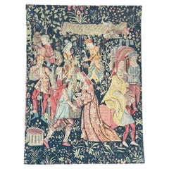 1960s Vintage French Wall Tapestry of Wine Harvest Scene by JP Paris Gobelin