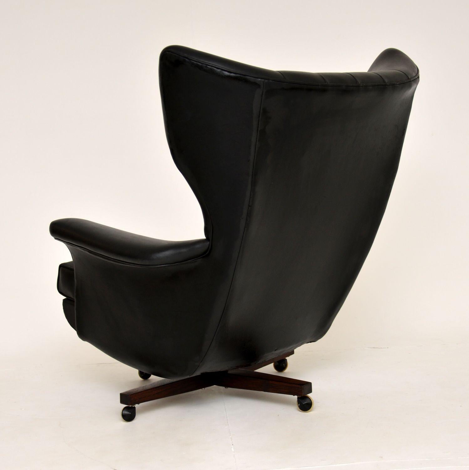 Faux Leather 1960's Vintage G Plan Swivel Armchair