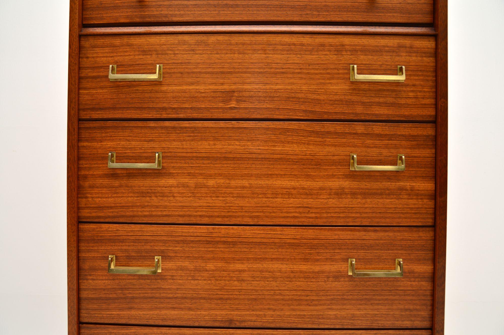1960's Vintage G Plan Walnut Tallboy Chest of Drawers In Good Condition In London, GB