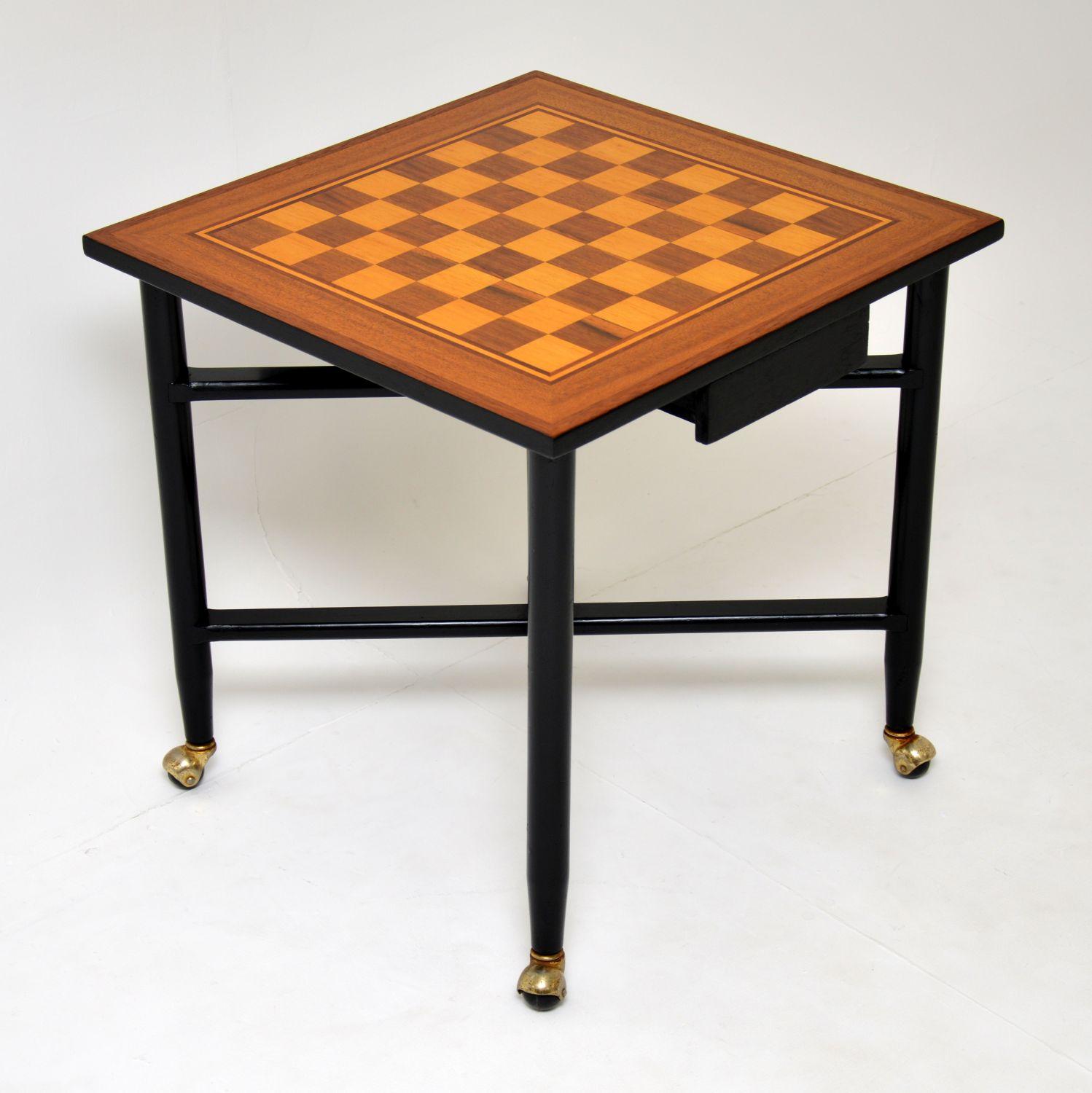 British 1960s Vintage Games / Chess Table
